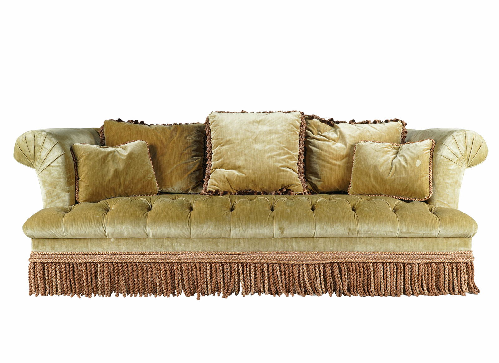 SILK VELVET UPHOLSTERED SOFA (1 of 9)