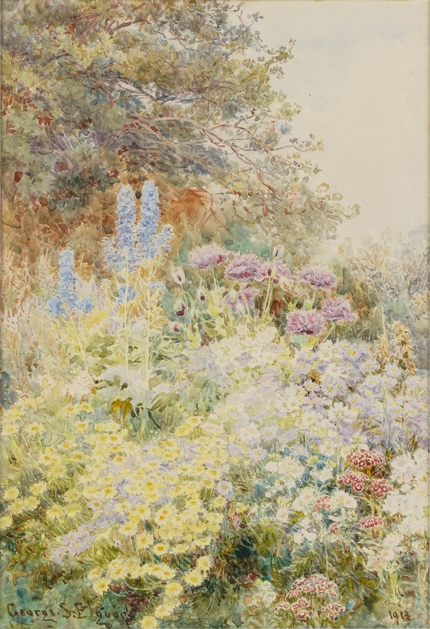 GEORGE ELGOOD (1851 - 1943): ANTHEMIS, POPPY AND LARKSPUR (1 of 9)