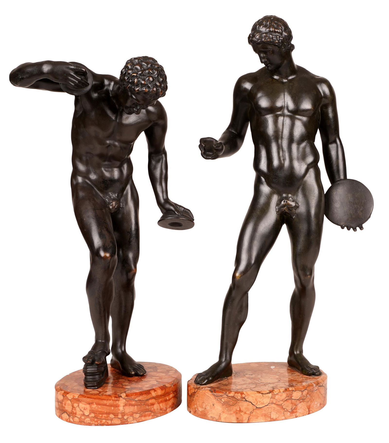 PAIR OF CLASSICAL-STYLE PATINATED BRONZE FIGURES (1 of 14)