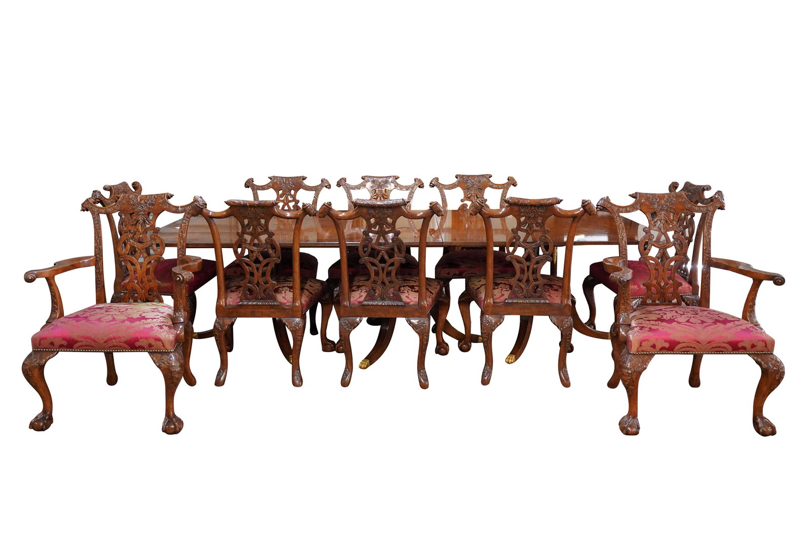 ASSEMBLED GEORGIAN-STYLE MAHOGANY DINING SET (1 of 19)