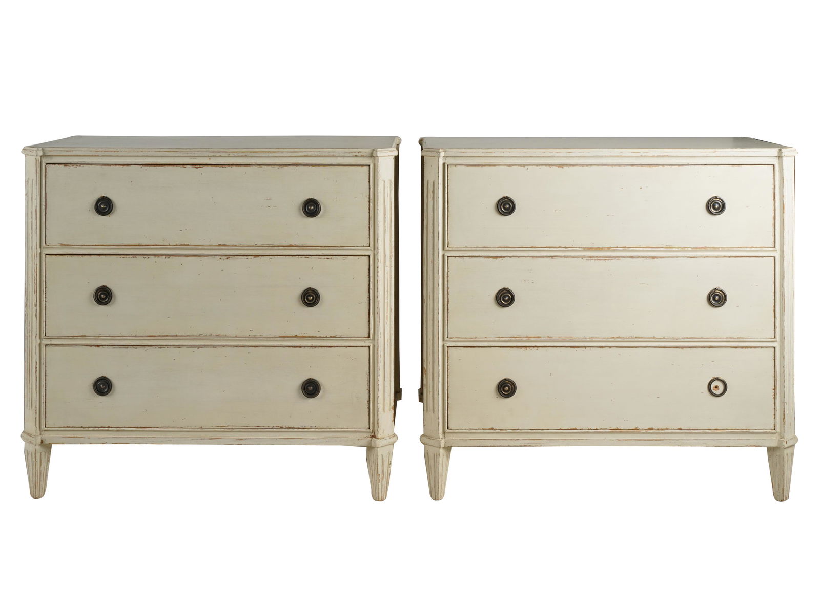 PAIR OF GUSTAVIAN-STYLE PAINTED CHESTS OF DRAWERS (1 of 9)