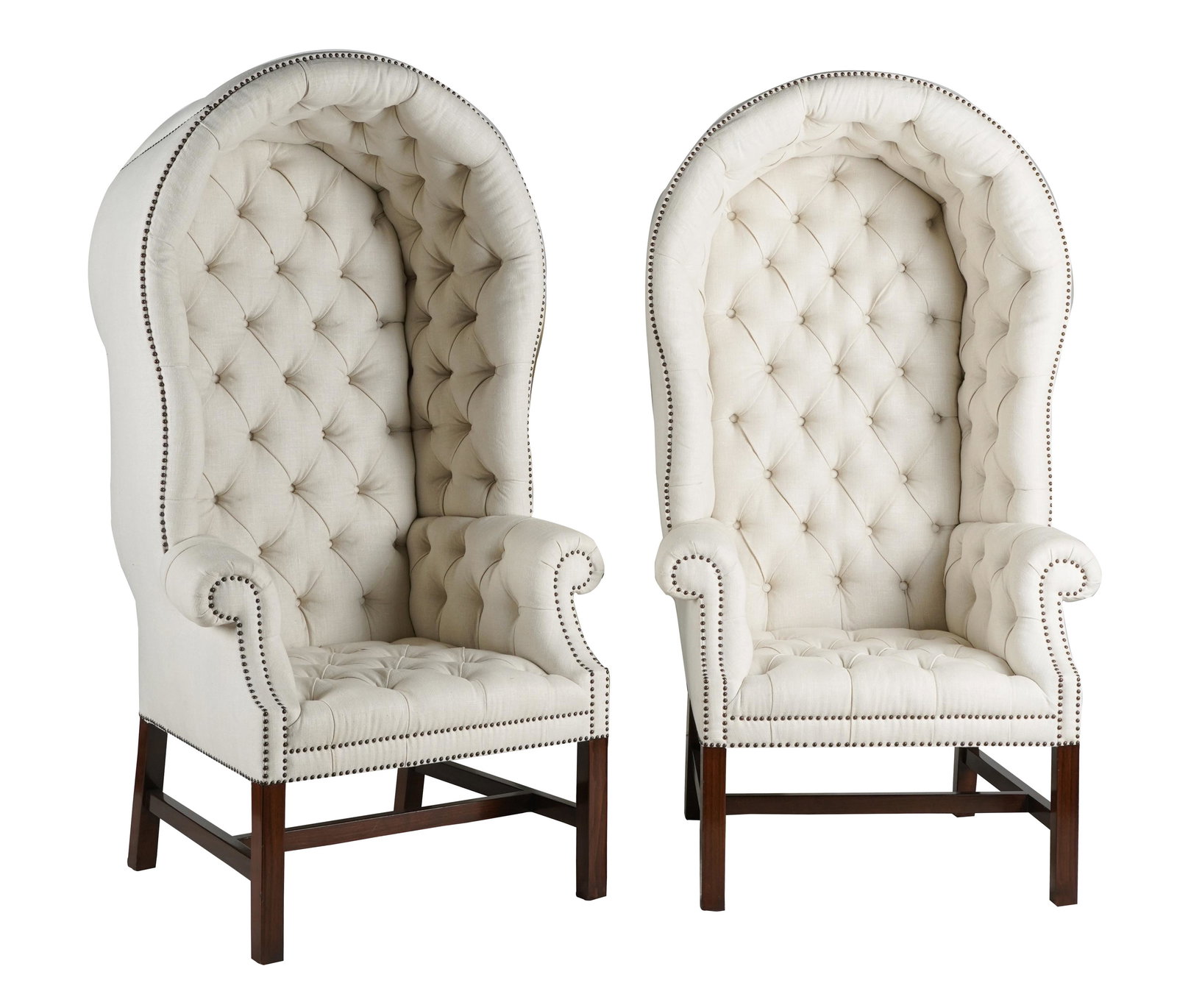 PAIR OF TUFTED PORTER'S CHAIRS (1 of 14)