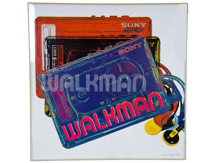 RUPERT JASEN SMITH: "SONY WALKMAN": Artist: Rupert Jasen Smith, American (1953 - 1989) Title: Walkman from the Homage to Andy Warhol Portfolio - Year: 1989 Screenprint 36 x 36 inches
