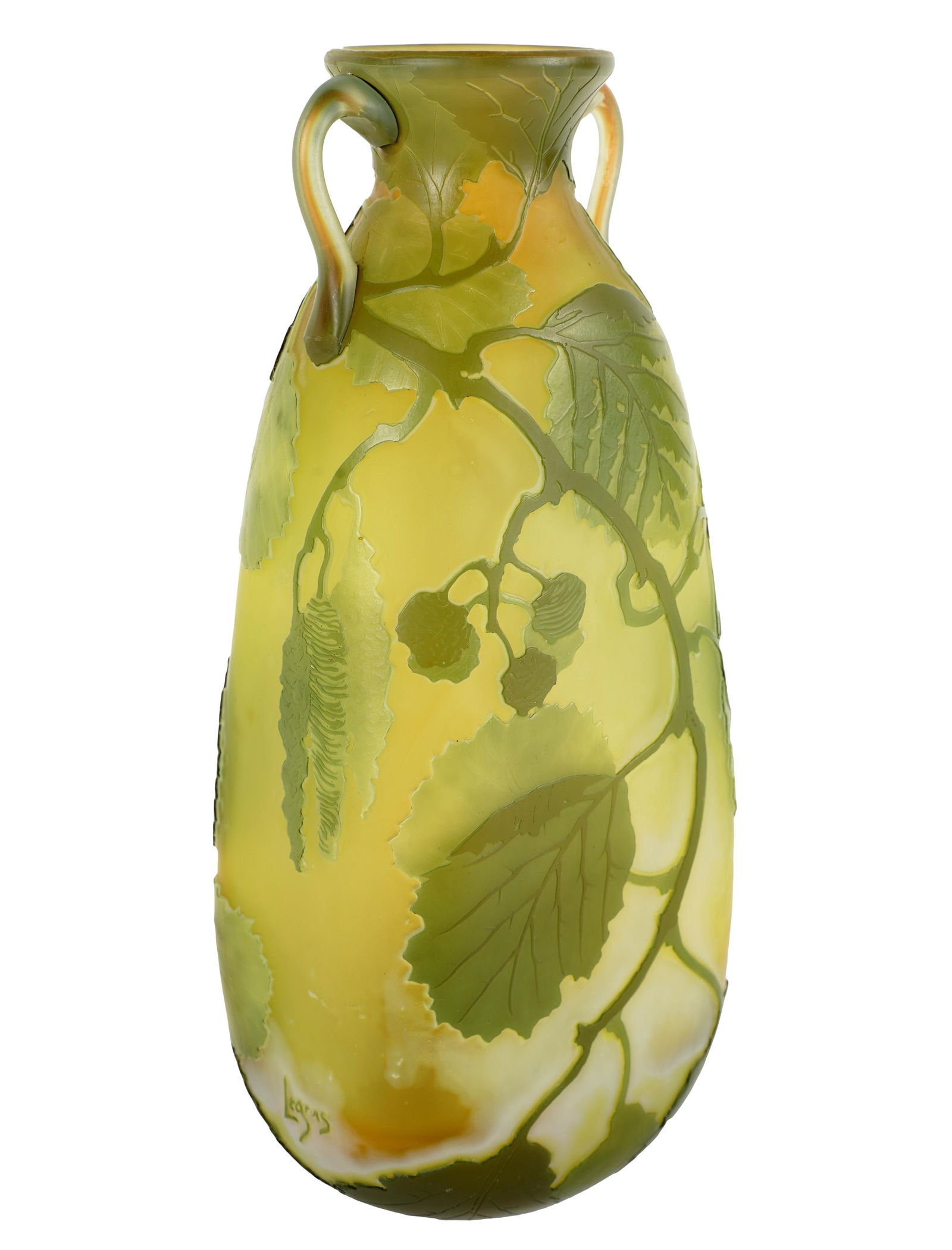 LEGRAS CAMEO GLASS DOUBLE-HANDLED VASE (1 of 8)