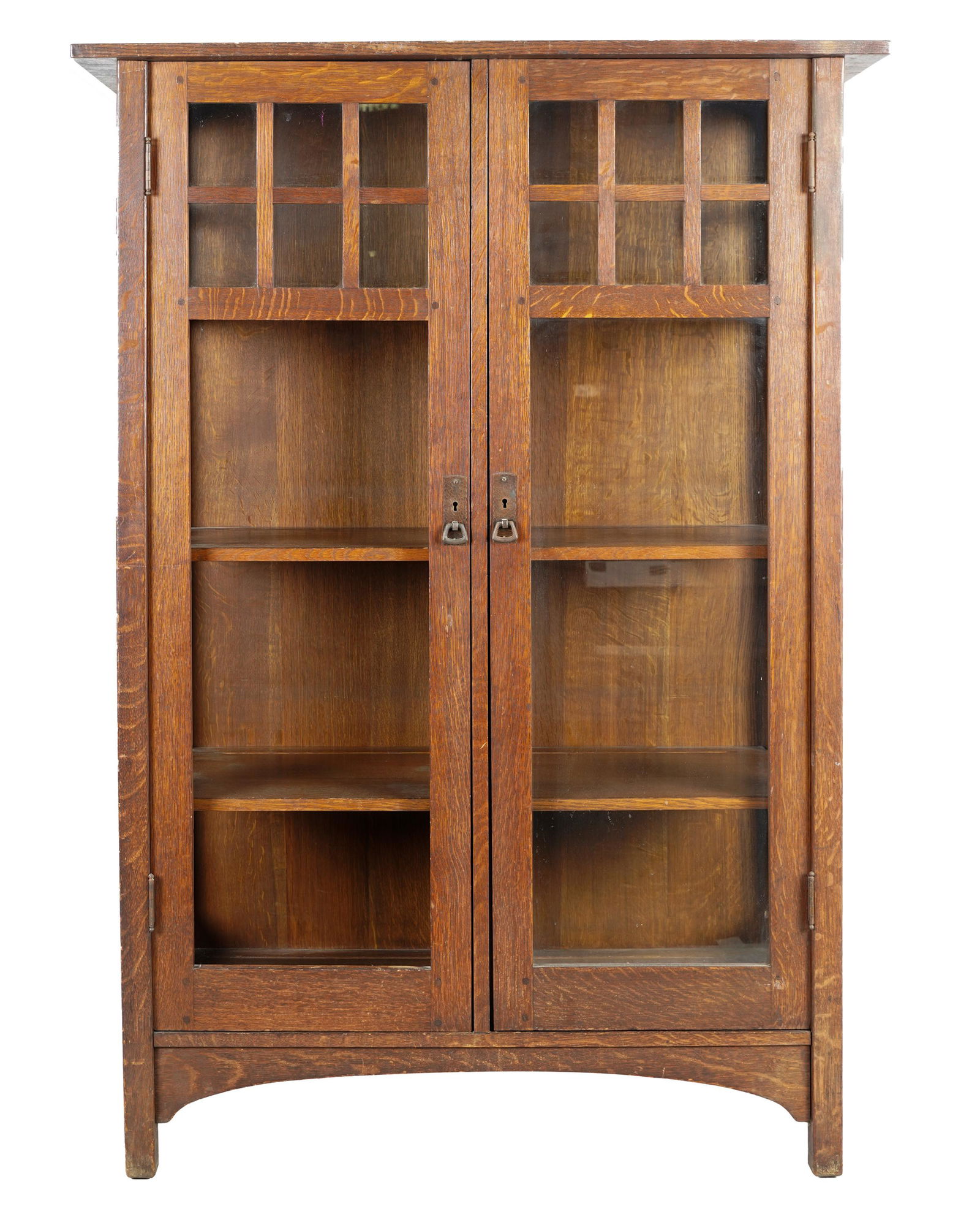 AMERICAN ARTS & CRAFTS OAK & GLASS CABINET (1 of 11)