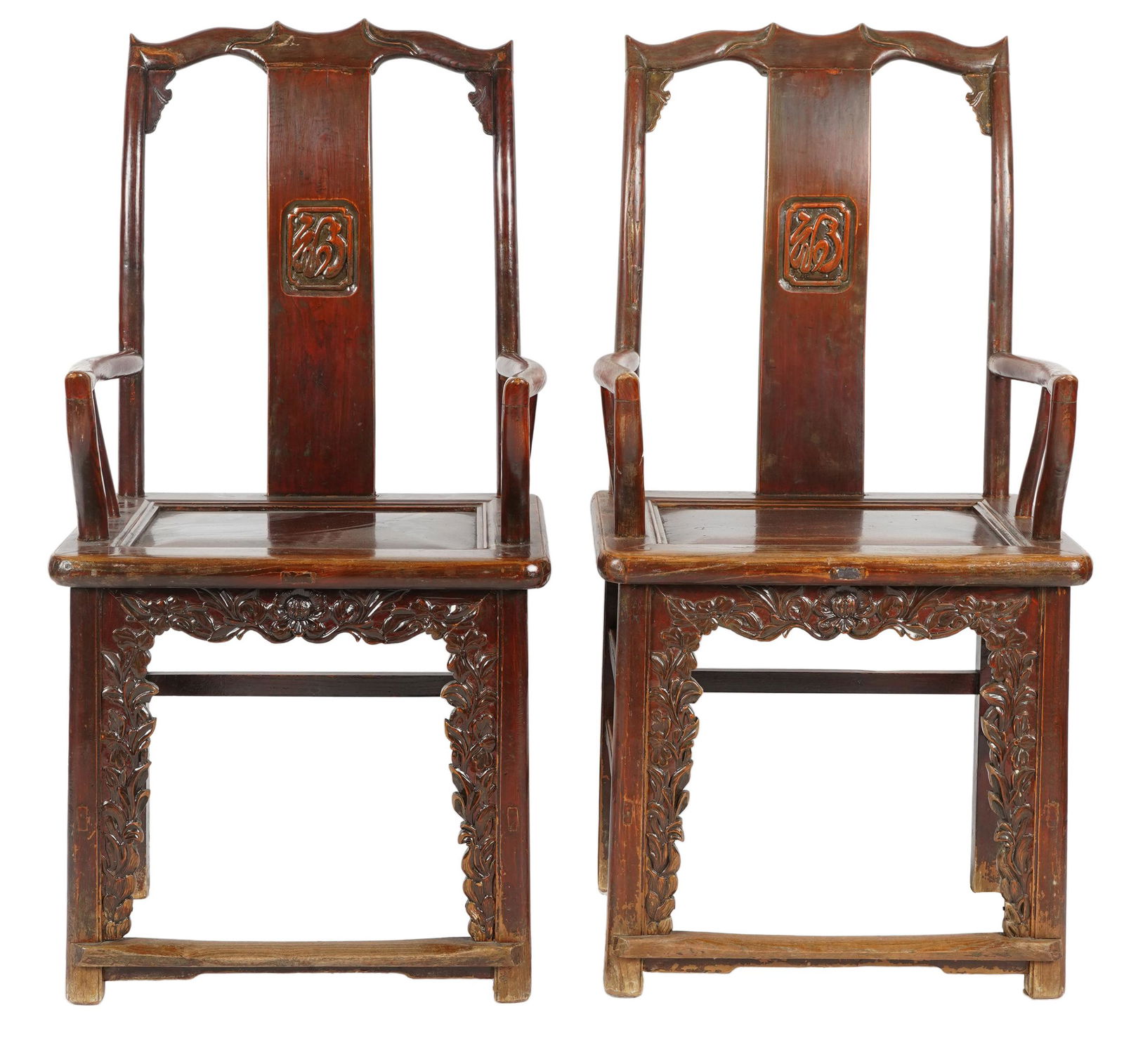 PAIR OF ASIAN DYNASTY-STYLE PAINTED ARMCHAIRS (1 of 12)