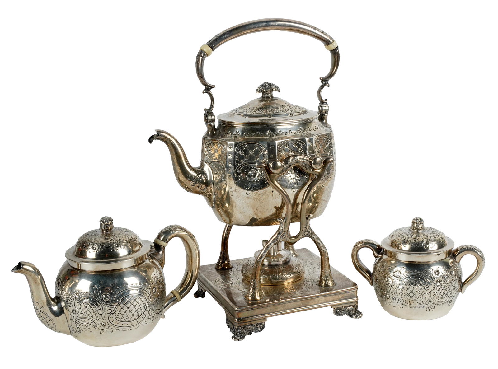 ASSEMBLED TIFFANY & CO. STERLING TEA SET (1 of 18)