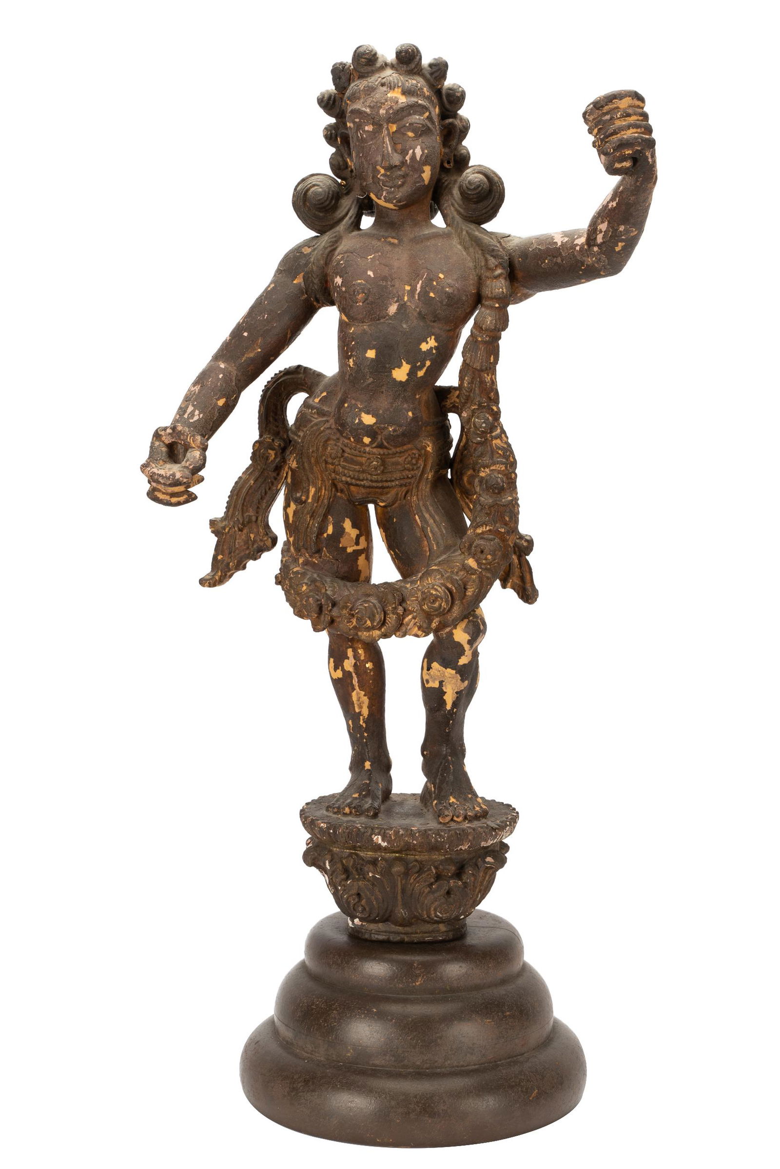 ASIAN PAINTED & CARVED WOOD FIGURE (1 of 16)