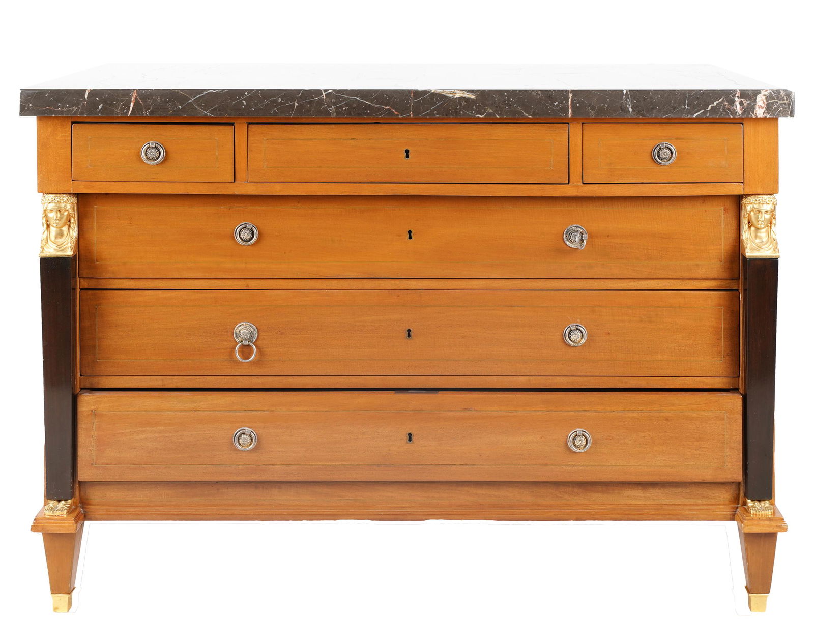 FRENCH EMPIRE-STYLE MARBLE-TOP COMMODE (11727) (1 of 9)