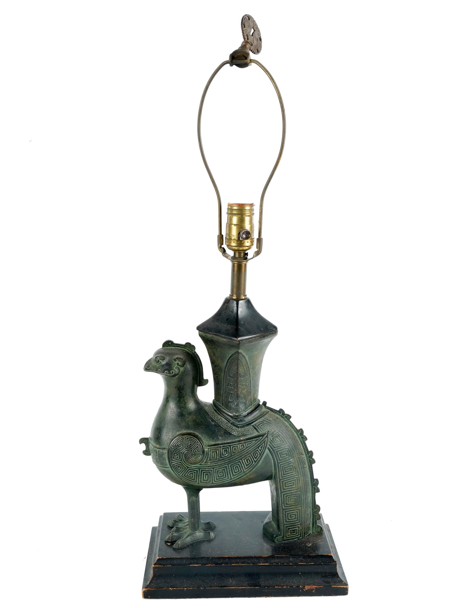 CHINESE ARCHAIC BRONZE TABLE LAMP (1 of 9)