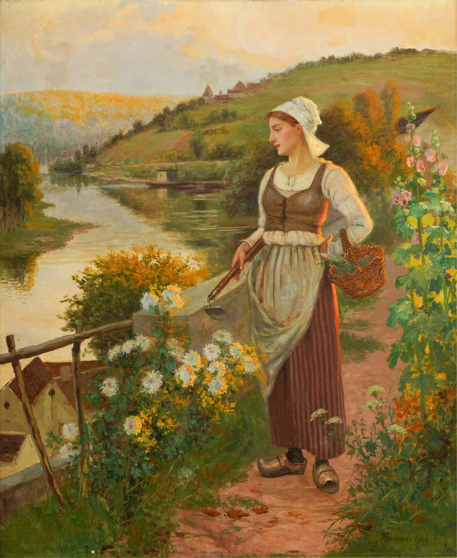 After Daniel Ridgway Knight: Flower picker (1 of 15)