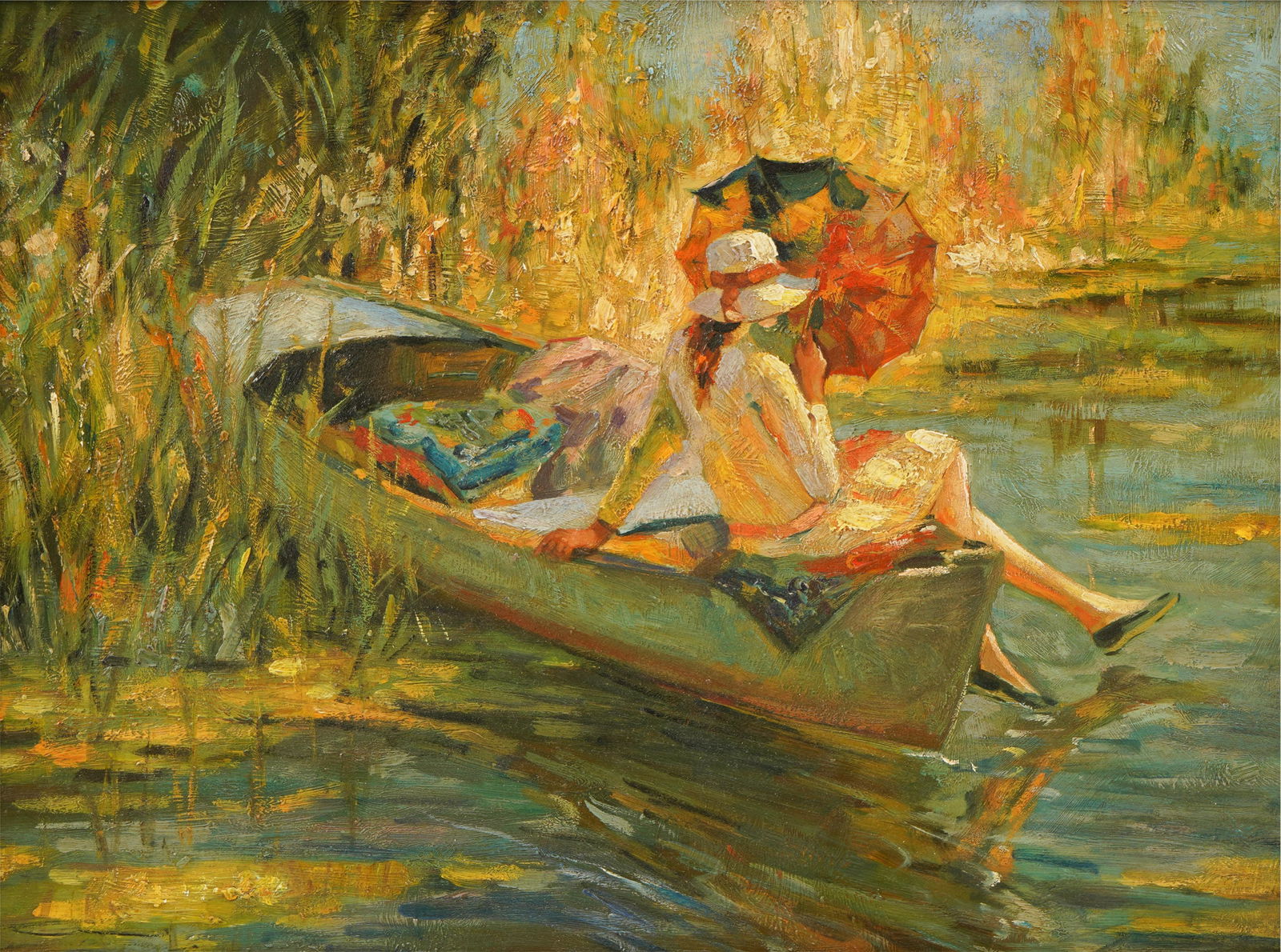 French School (After Edward Alfred Cucuel): Woman in Boat (1 of 8)