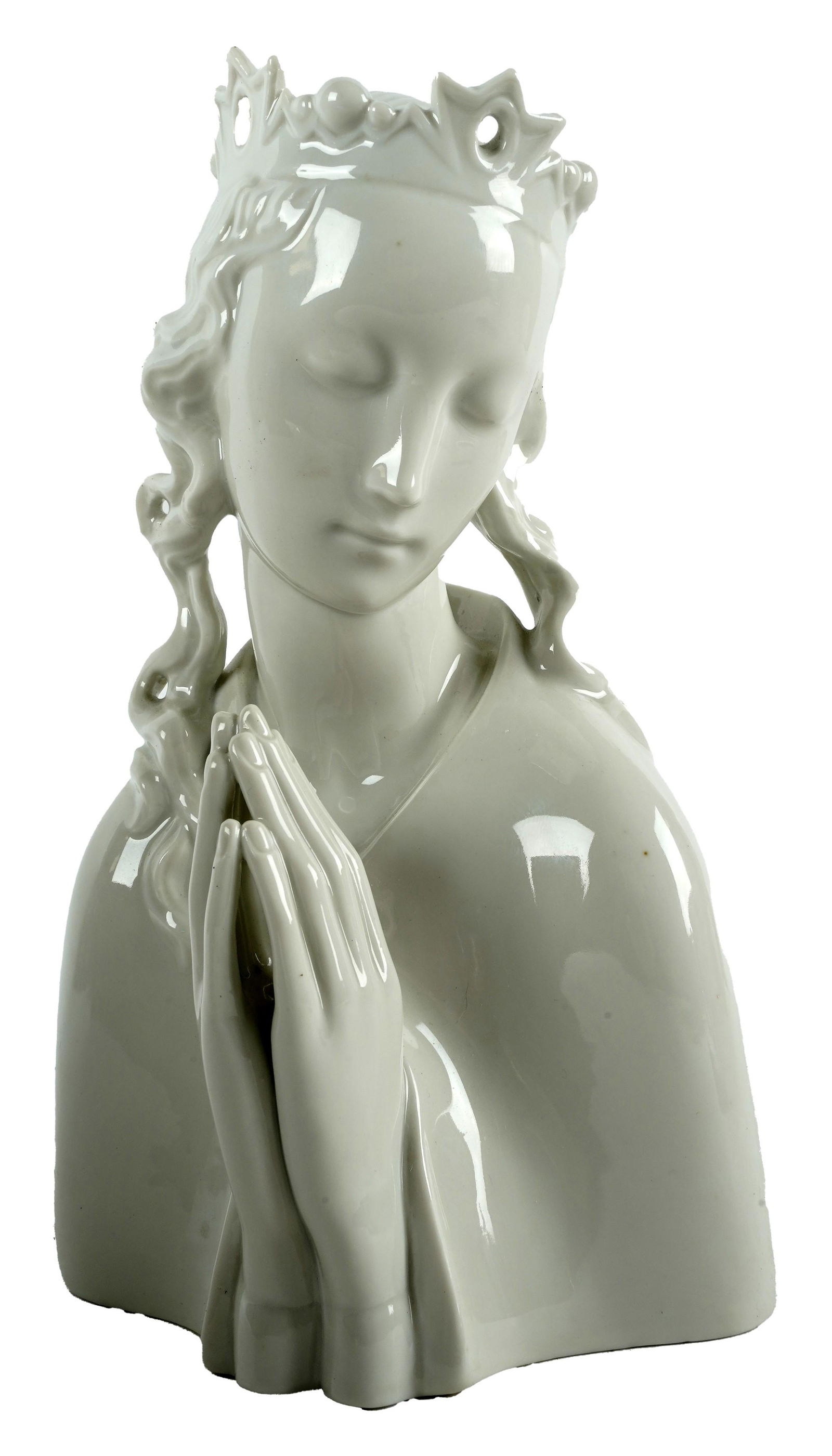 Continental Porcelain Bust of the Virgin Mary (1 of 9)