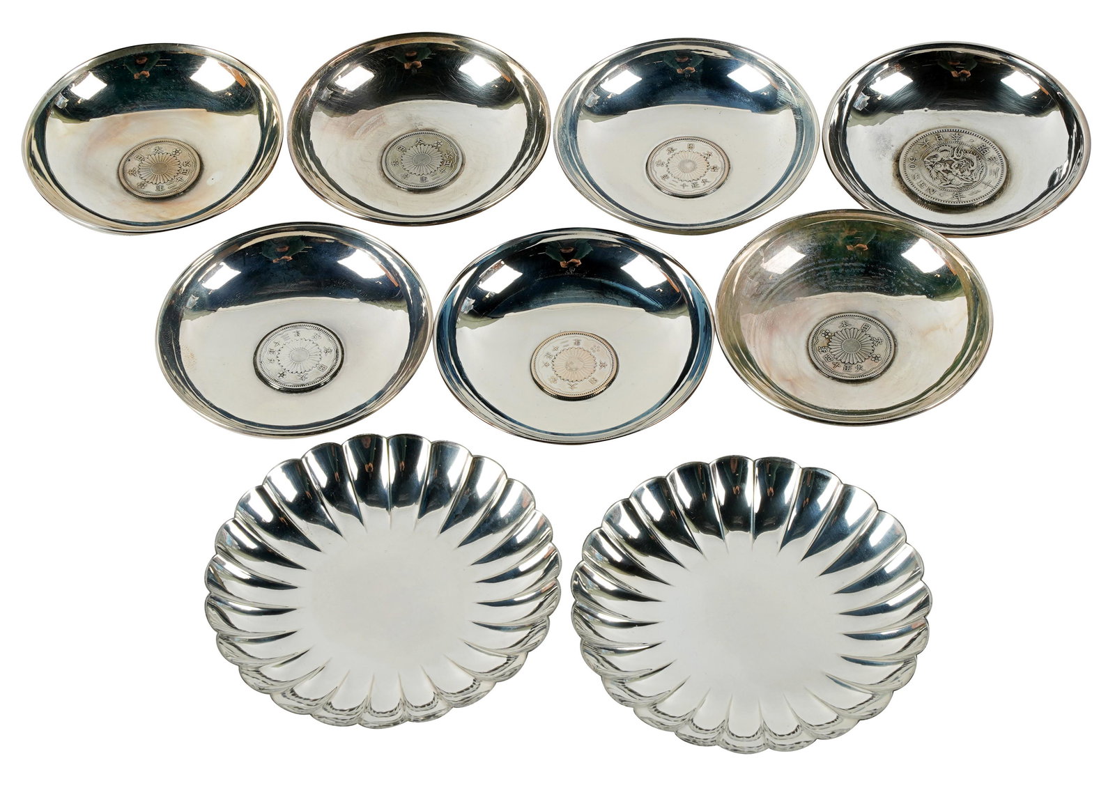 Collection of Japanese .950 Sterling Dishes (1 of 10)