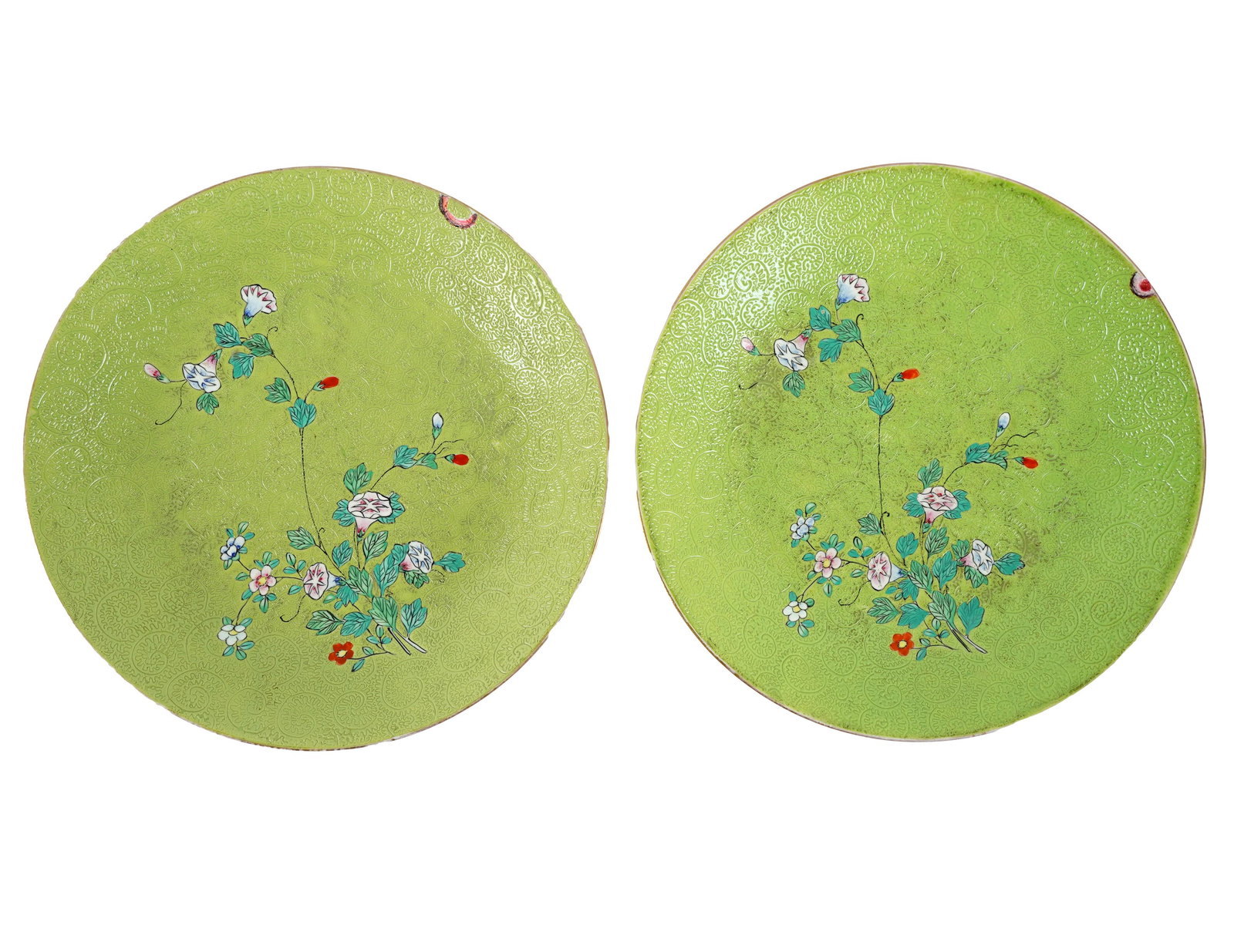 Pair of Chinese Glazed Porcelain Plates (1 of 9)