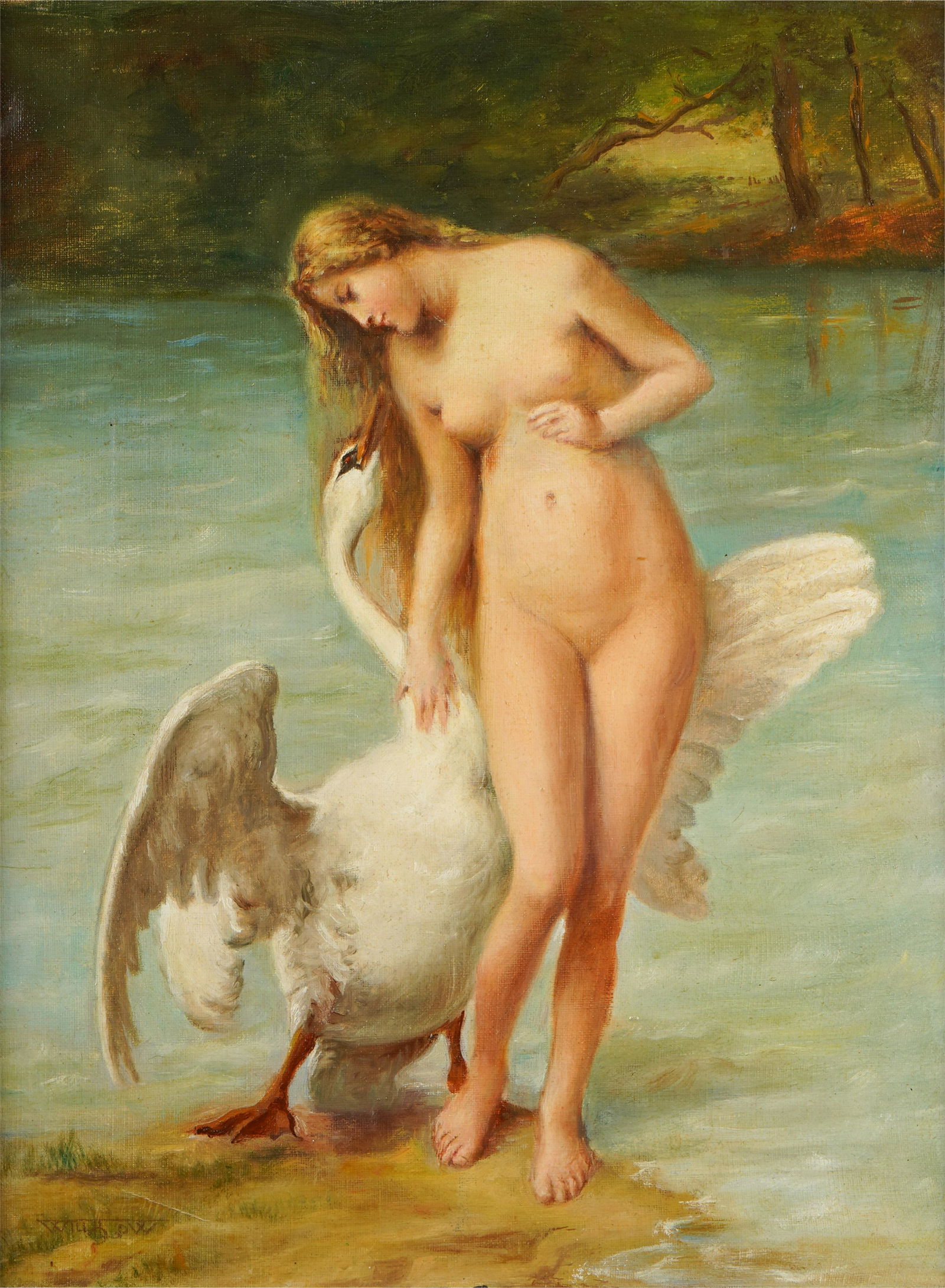 Will Hicok Low (1853-1932): Leda and the swan (1 of 11)