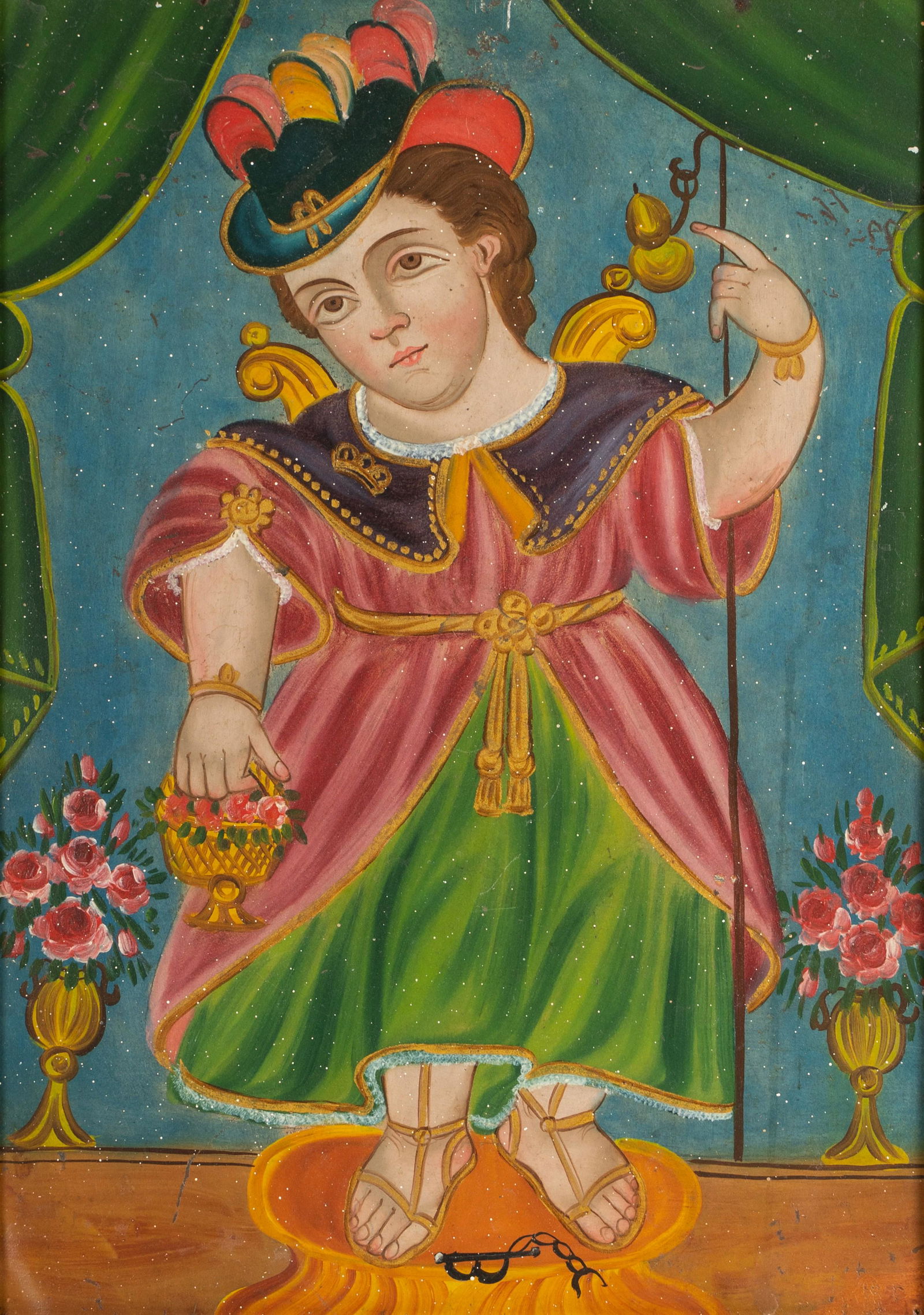 Spanish Colonial School: Retablo "El Nino De Atocha" (1 of 11)