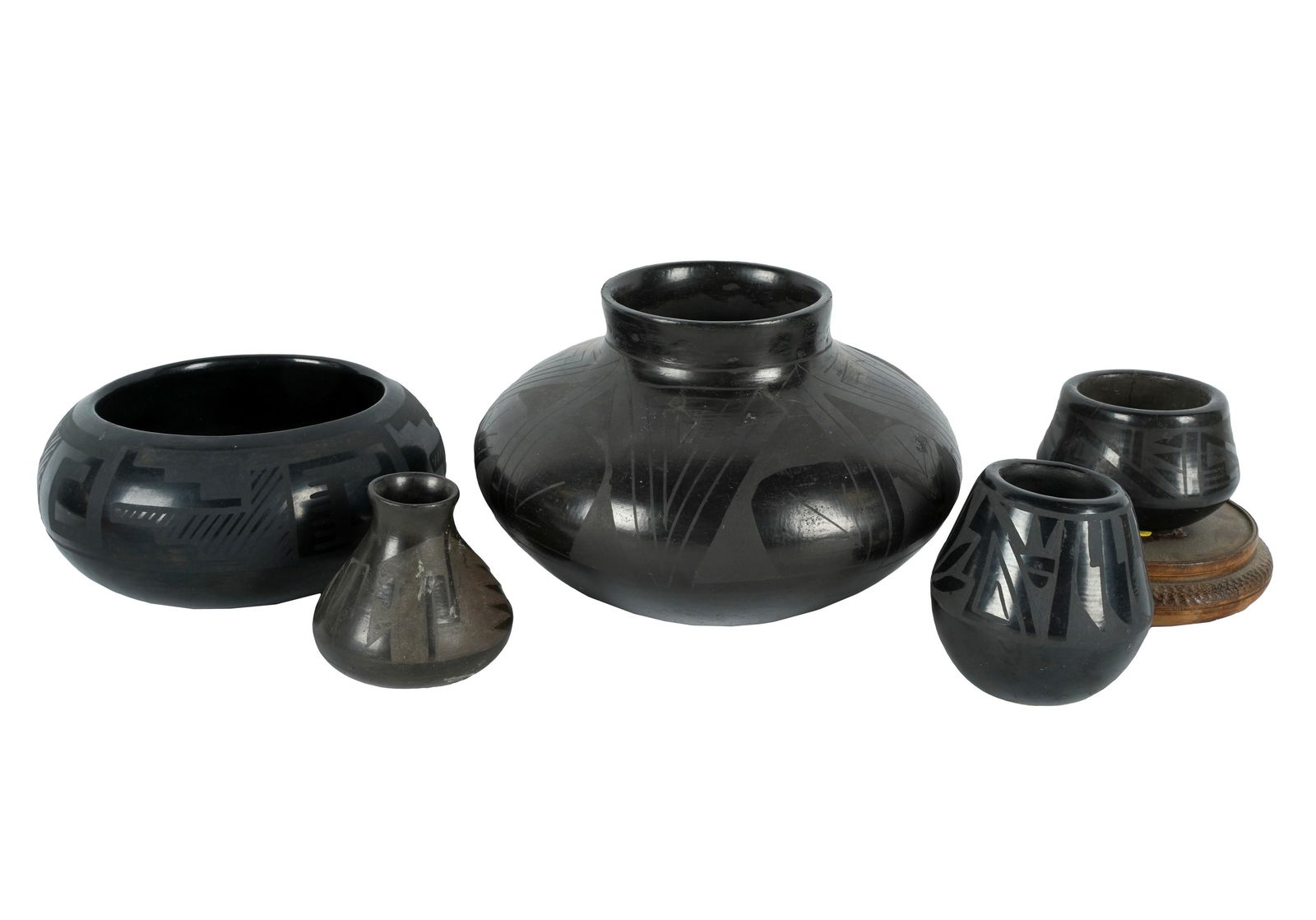 Group of San Ildefonso Native American Blackware Pottery (1 of 10)