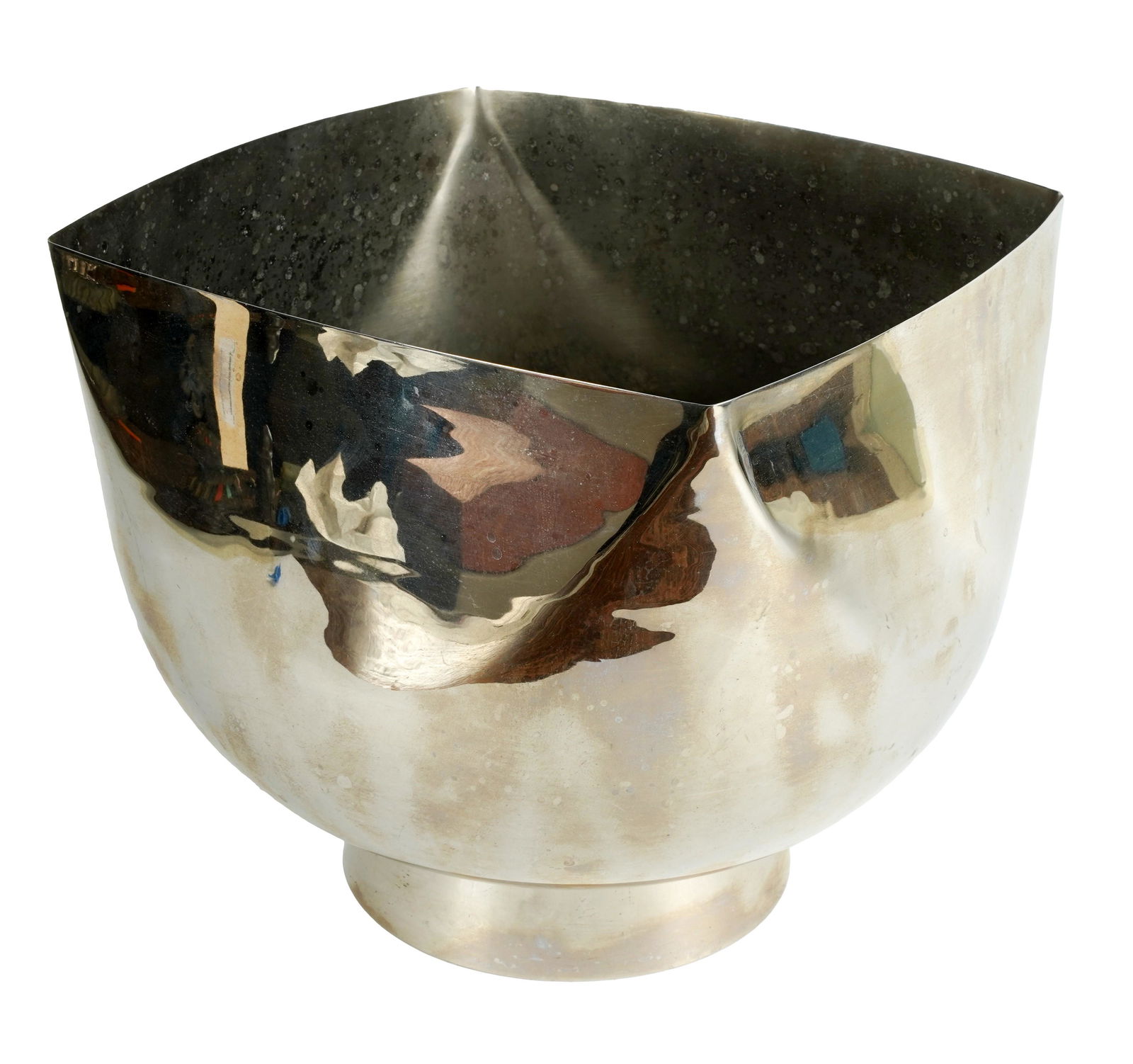 Ward Bennett (American 1917-2003): Silver-plate Center Bowl (1 of 6)