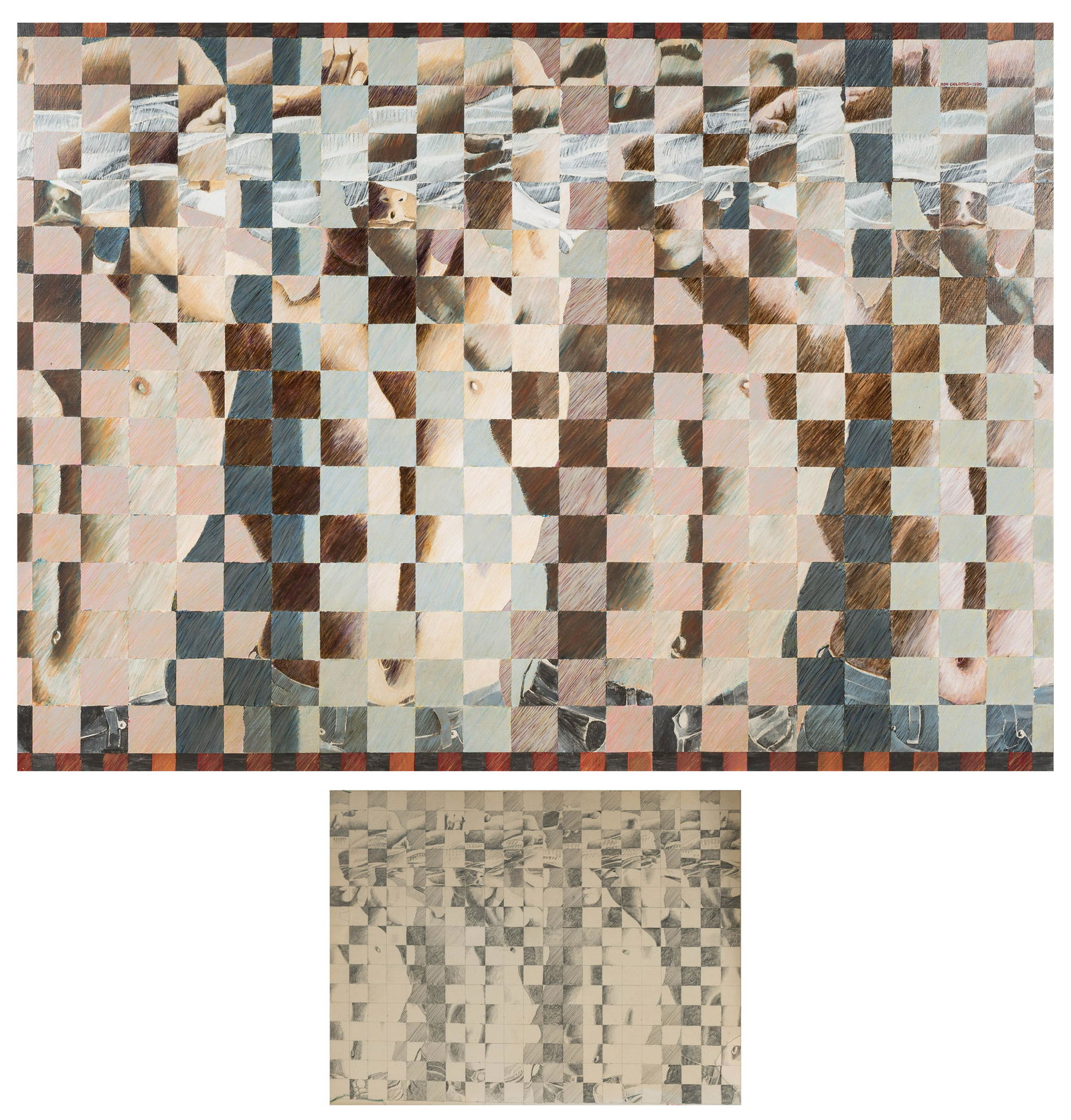 Ron Childers (American 20th Century): Two Works (Abstract and Study) (1 of 20)