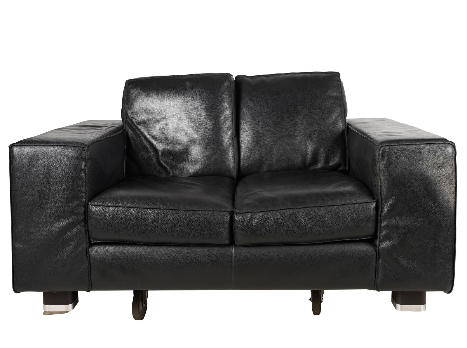 Cantoni Black Leather Loveseat (1 of 11)