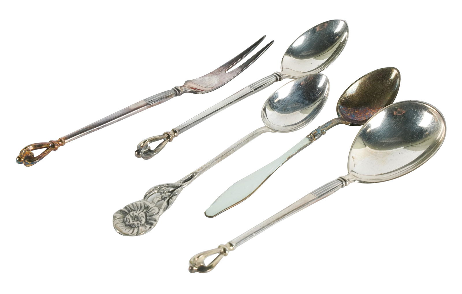 Four Sets of Scandinavian Silver Spoons and Forks (1 of 10)