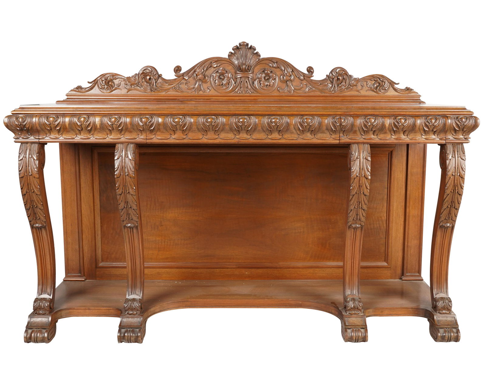 Baroque-Style Carved Mahogany Side Table (1 of 11)