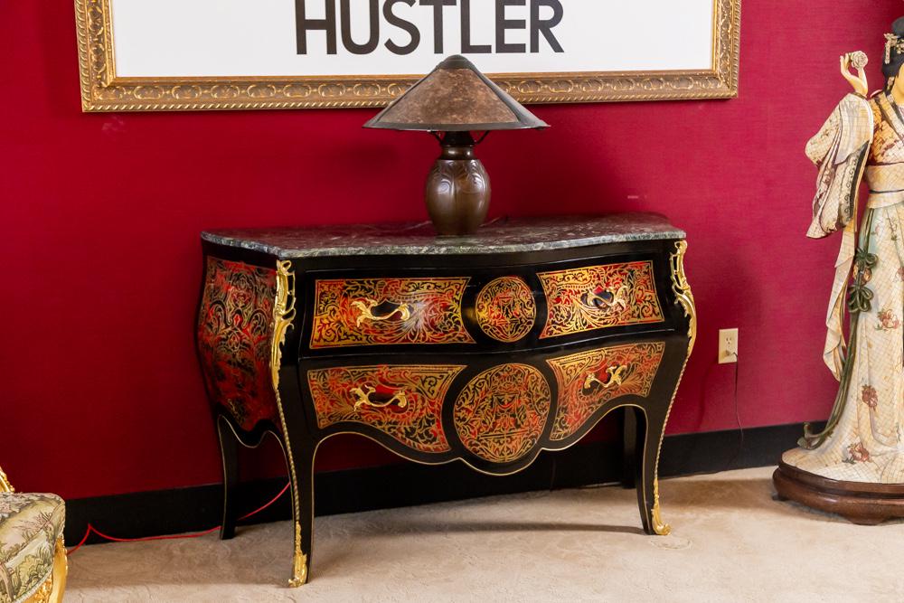 Larry Flynt Boulle-Style Marble-Top Commode (1 of 9)