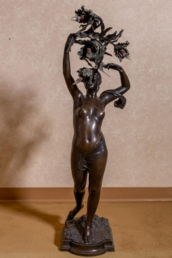 Larry Flynt French Patinated Bronze Figural Lamp (1 of 9)