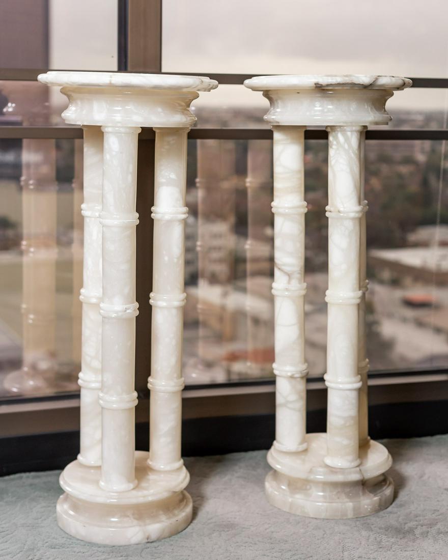 Larry Flynt Pair of Carved Onyx Pedestals (1 of 8)