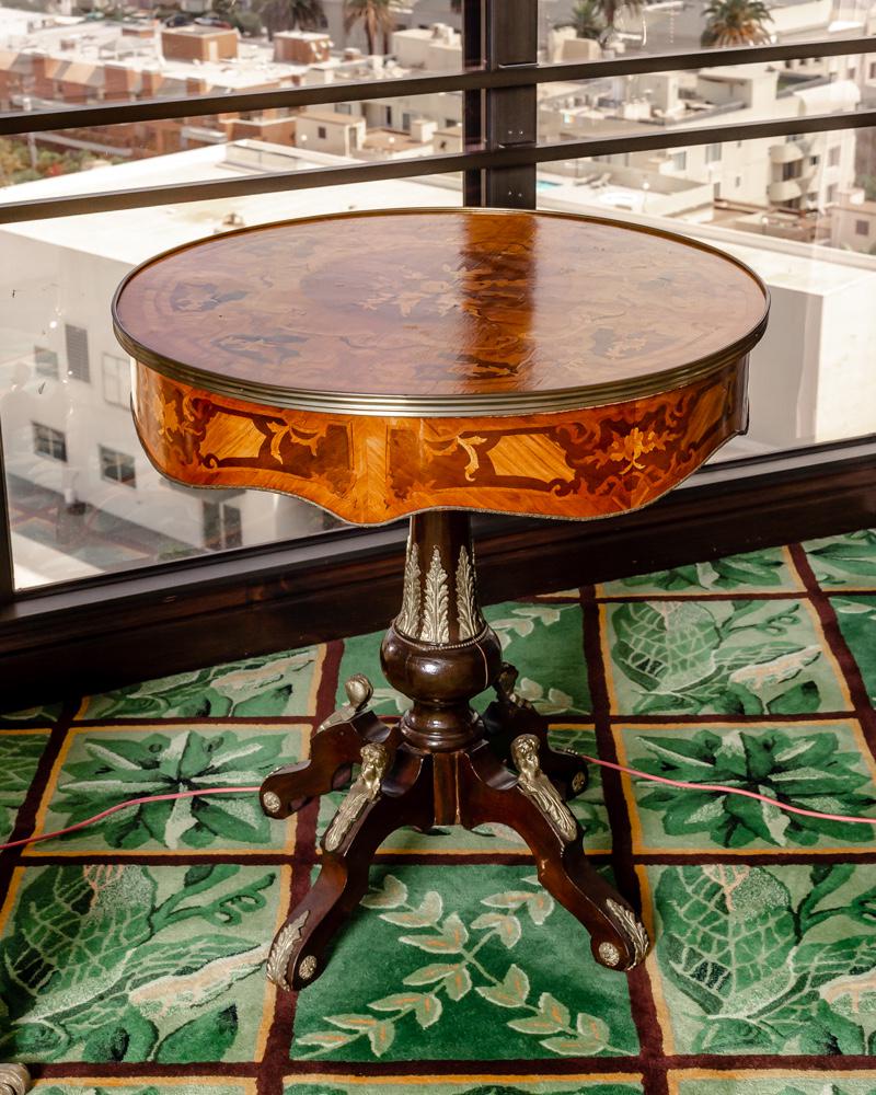Larry Flynt Marquetry Occasional Table (1 of 8)