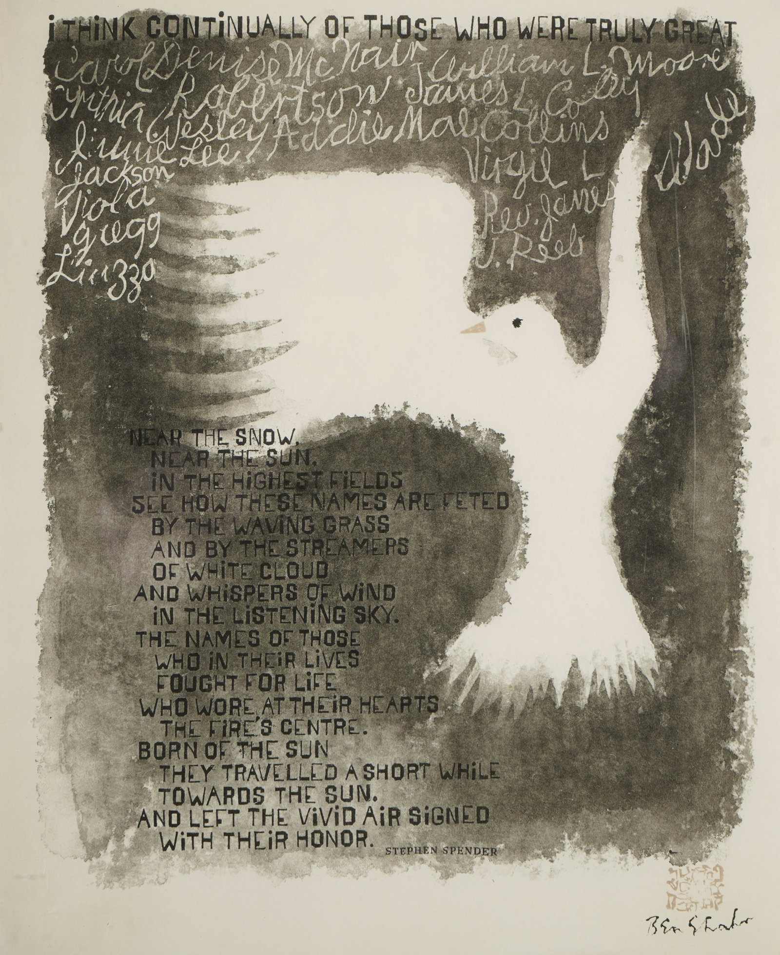 Ben Shahn (1898-1969): White Dove (1 of 12)