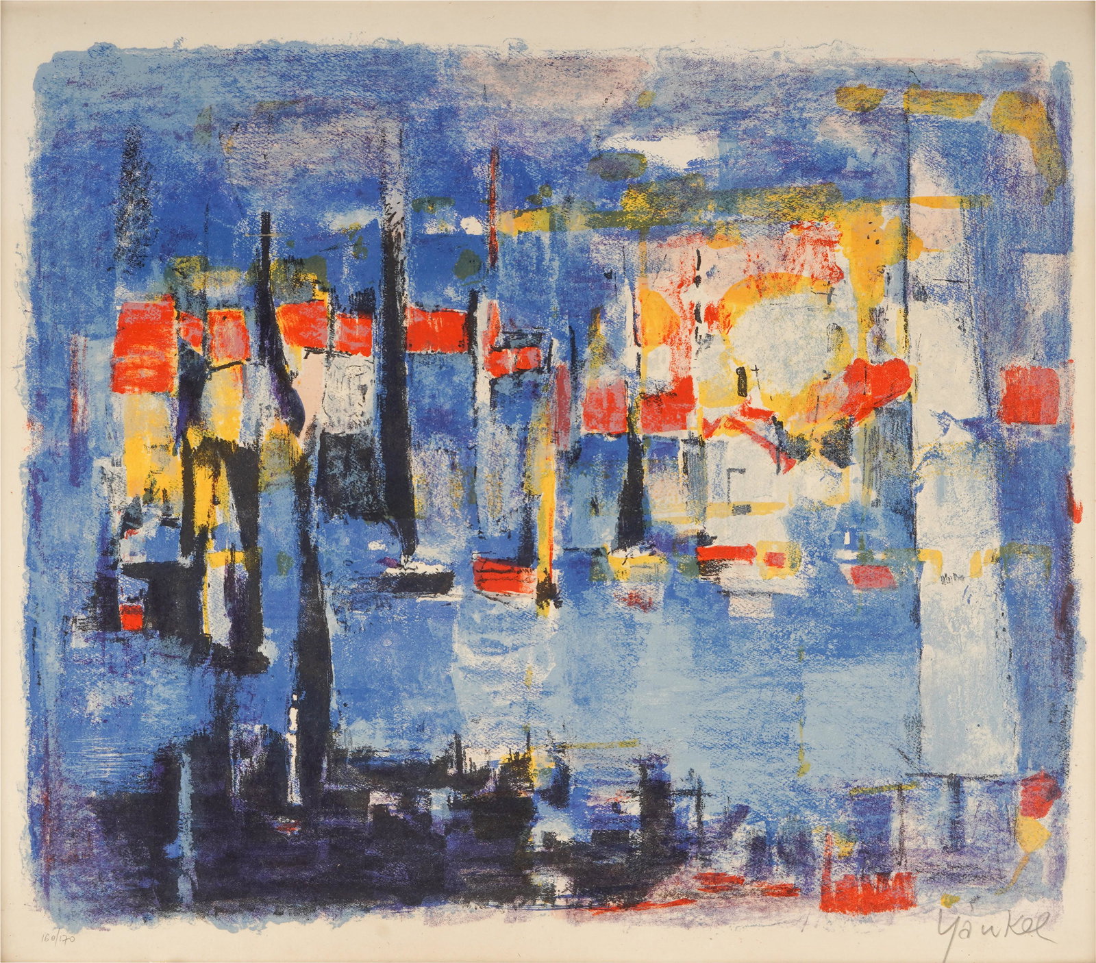 Jacques Yankel (1920 - 2004): Harbor Scene (1 of 10)