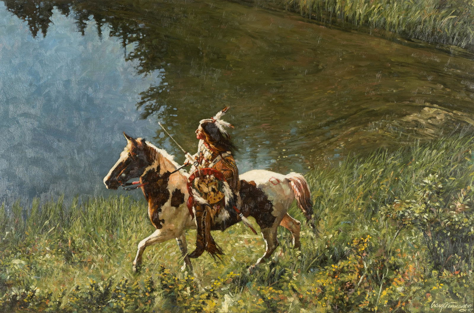 Craig Tennant (American B. 1946): Native American on Horseback (1 of 16)