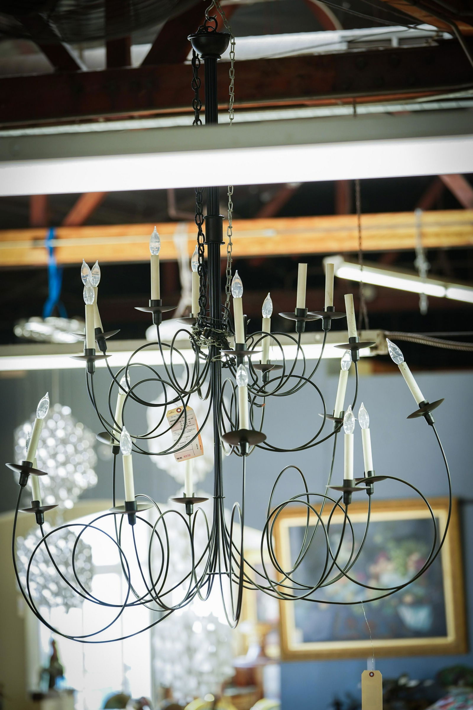 Rose Tarlow Melrose House Black Wire Chandelier (1 of 10)