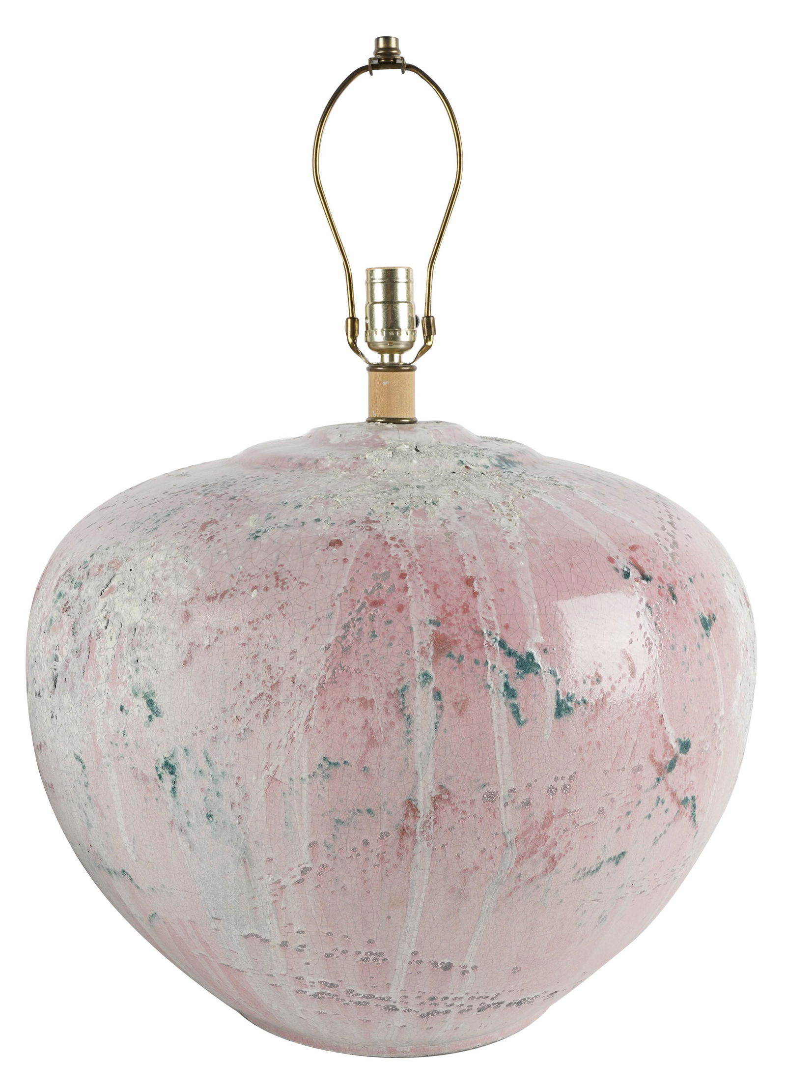 Pink Glazed Ceramic Table Lamp (1 of 10)