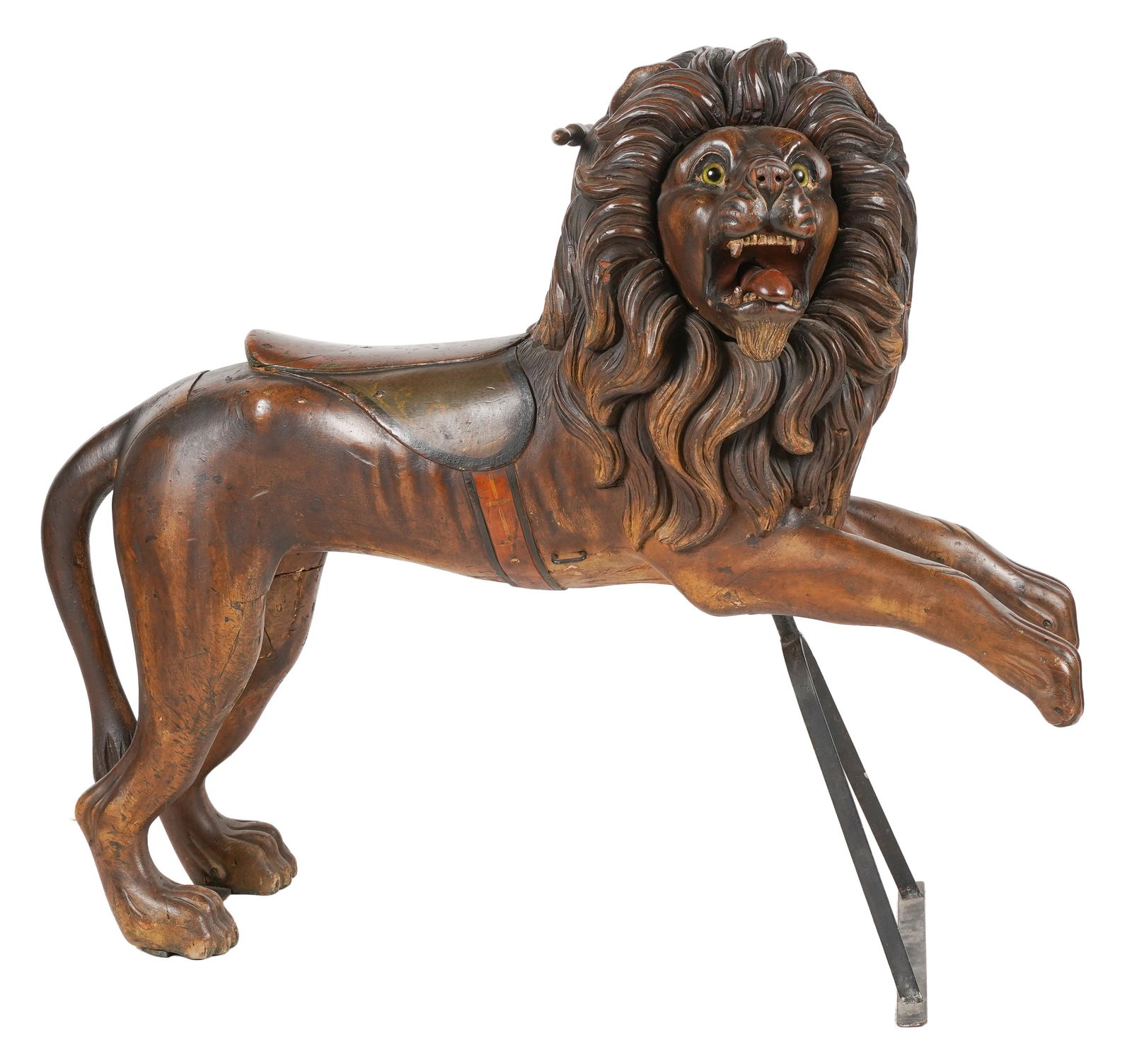 Antique Carved and Painted Wood Carousel Lion (1 of 9)
