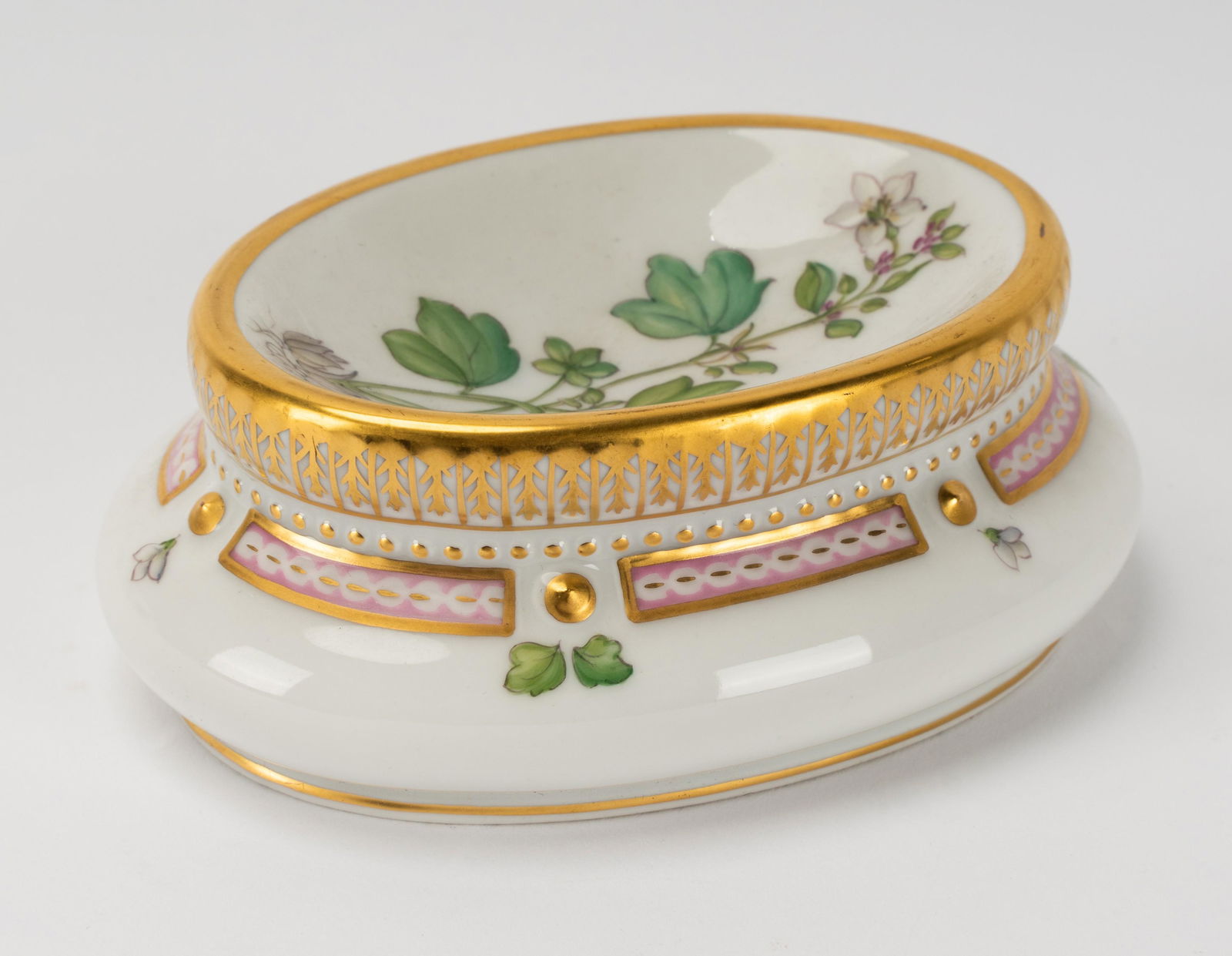 Royal Copenhagen Porcelain "Flora Danica" Oval Salt Cellar (1 of 7)