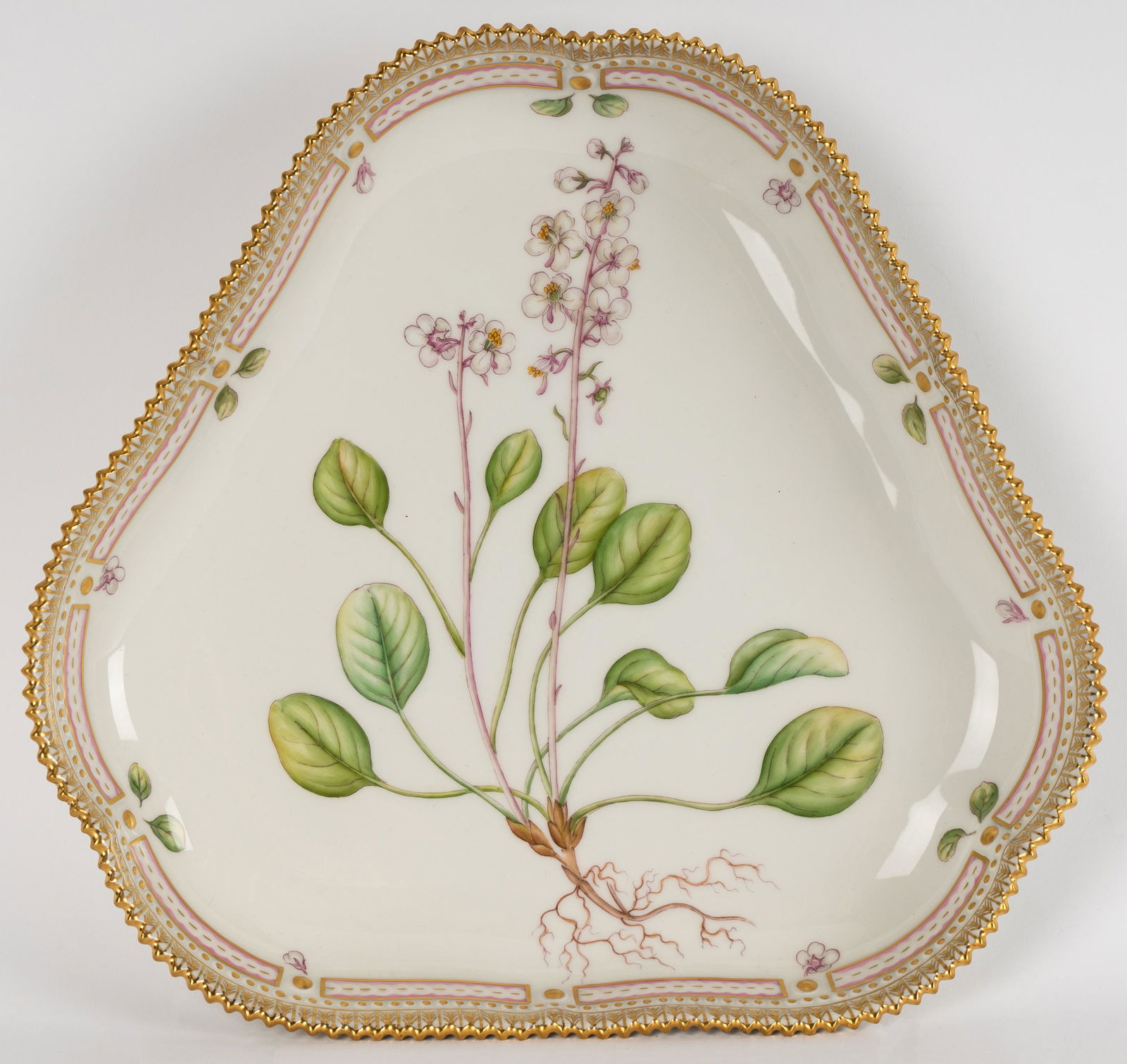 Royal Copenhagen Porcelain "Flora Danica" Triangular Serving Dish (1 of 9)