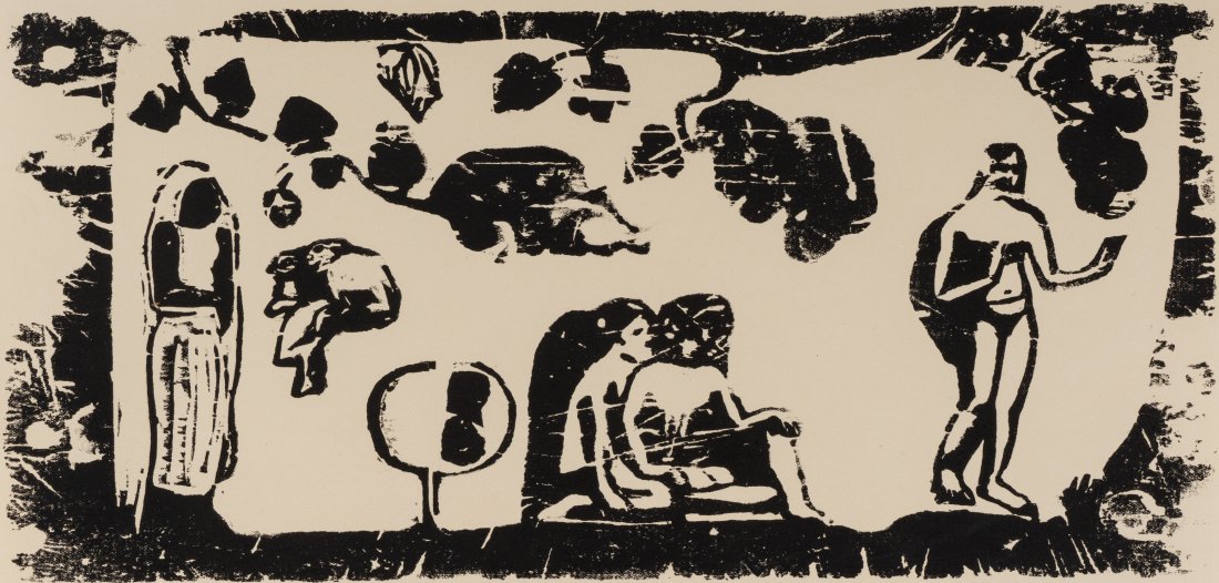 Paul Gauguin (French 1848-1903): Femmes, Animaux et Feuillages (1 of 10)