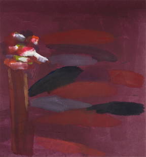 Ronnie Landfield (B. 1947): The Hero and The Rose II: 1981; oil on canvas; signed, titled and dated to verso 78 1/2 x 73 1/4 in. (199.4 x 186.1 cm.), Frame: 80 x 74 1/4 in. (203.2 x 188.6 cm.)