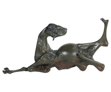 Jack Zajac (American B. 1929): Bound Goat: bronze 24 x 45 x 14 in. (61 x 114.3 x 35.6 cm.) Note: the present work is one of the larger versions of the bound goat completed by Zajac. Provenance: Property from a Prominent California Estate