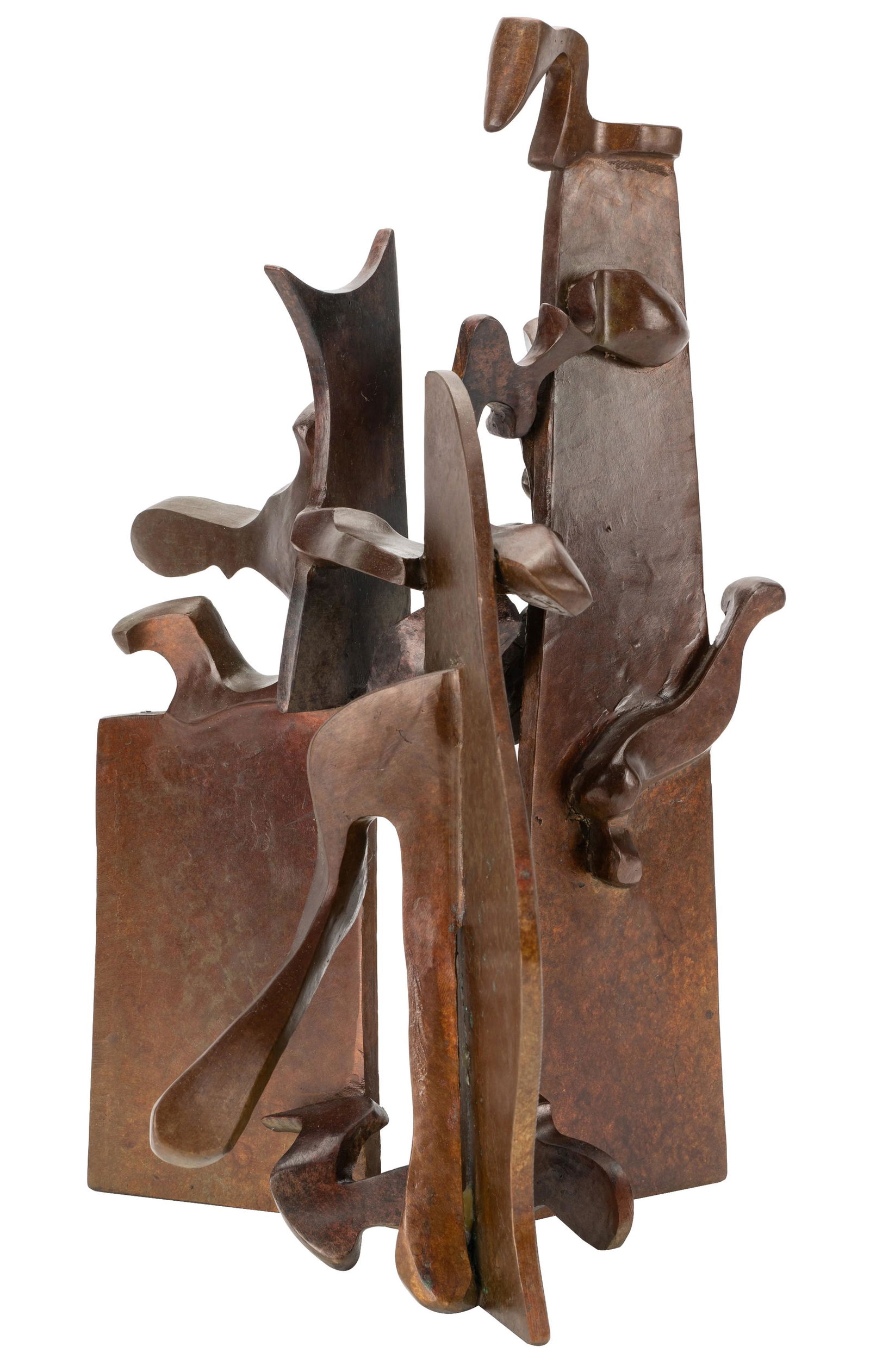 Bill Barrett (American B. 1934): Lexicon 1: 2007; bronze; signed and dated to lower edge 19 1/2 x 13 1/2 x 13 1/2 in. (49.5 x 34.3 x 34.3 cm.) Note: the present work is a maquette of the vertical Lexicon Series from 2006.