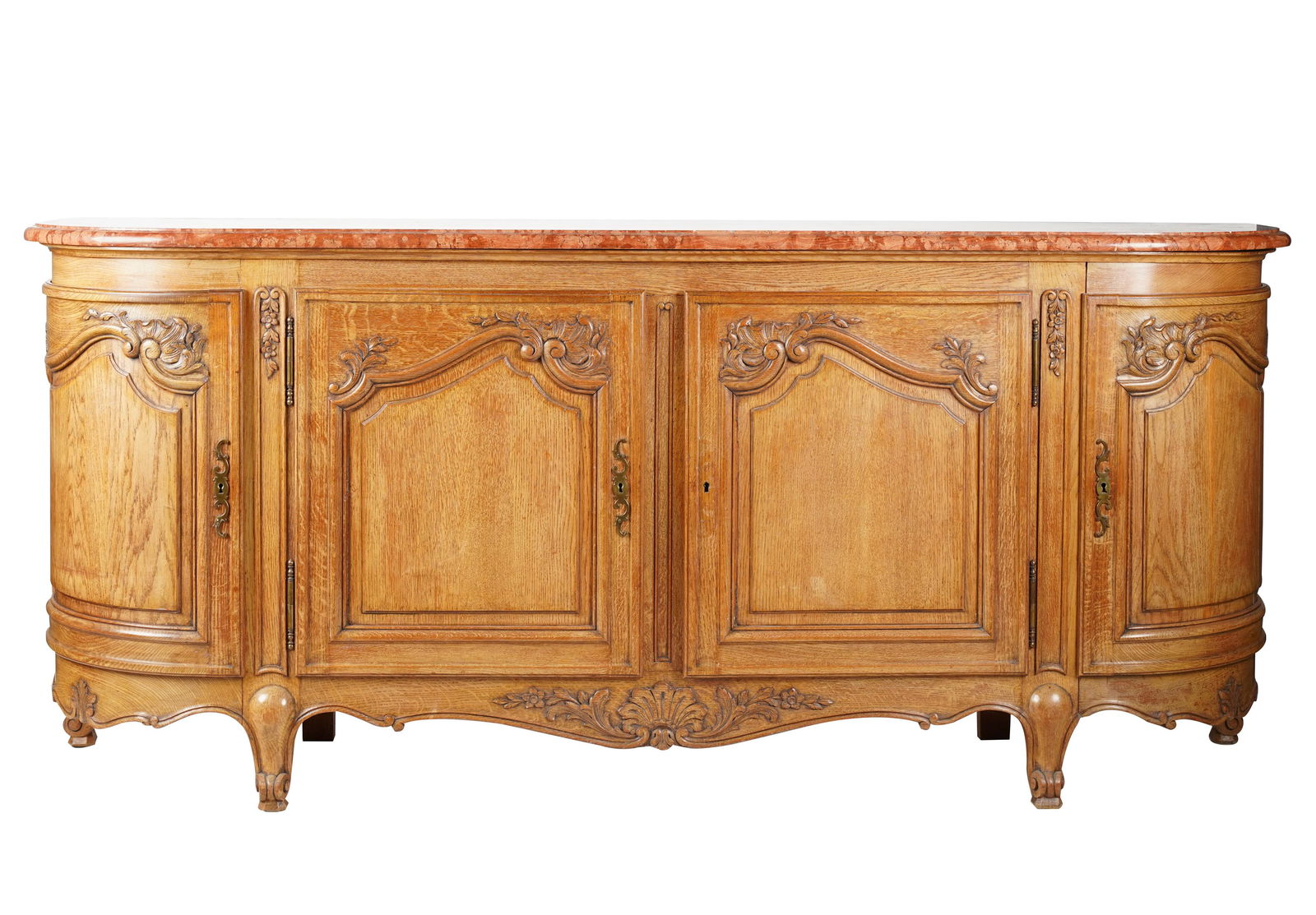 French Regence-Style Carved Oak Marble-Top Buffet (1 of 9)