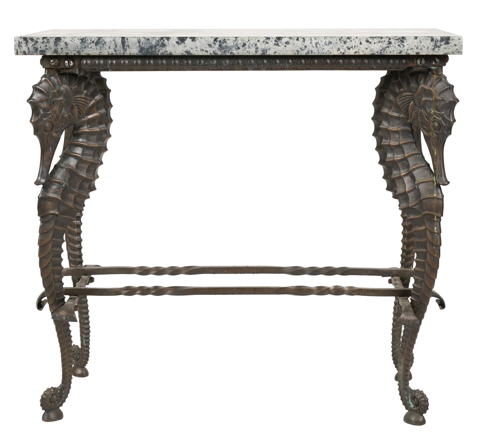 Art Deco Marble and Cast Metal Side Table (1 of 10)