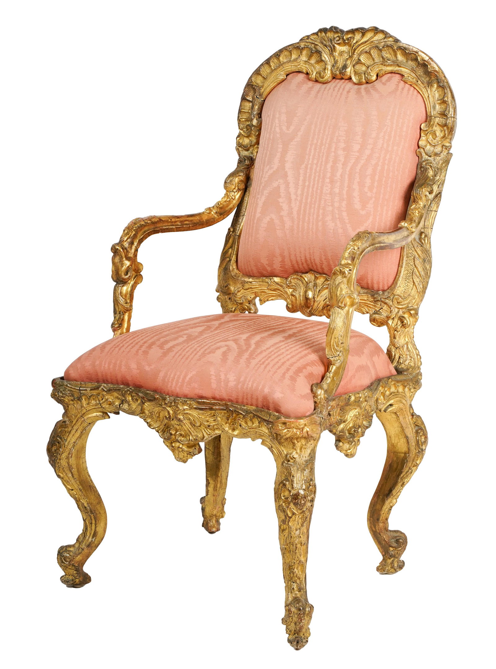 Sicilian Baroque Giltwood Armchair (1 of 10)
