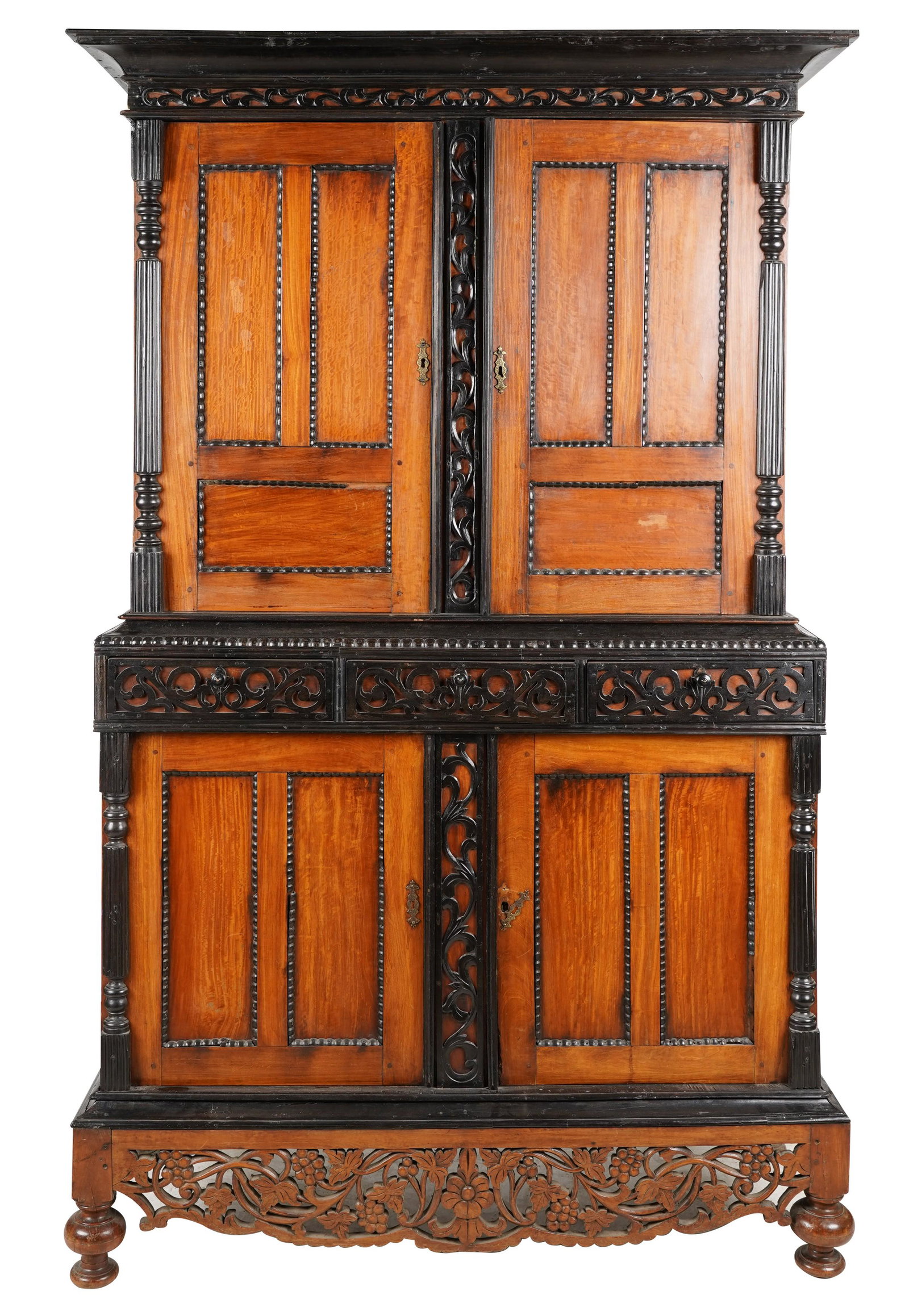 Dutch Colonial Ebonized and Fruitwood Cabinet (1 of 16)