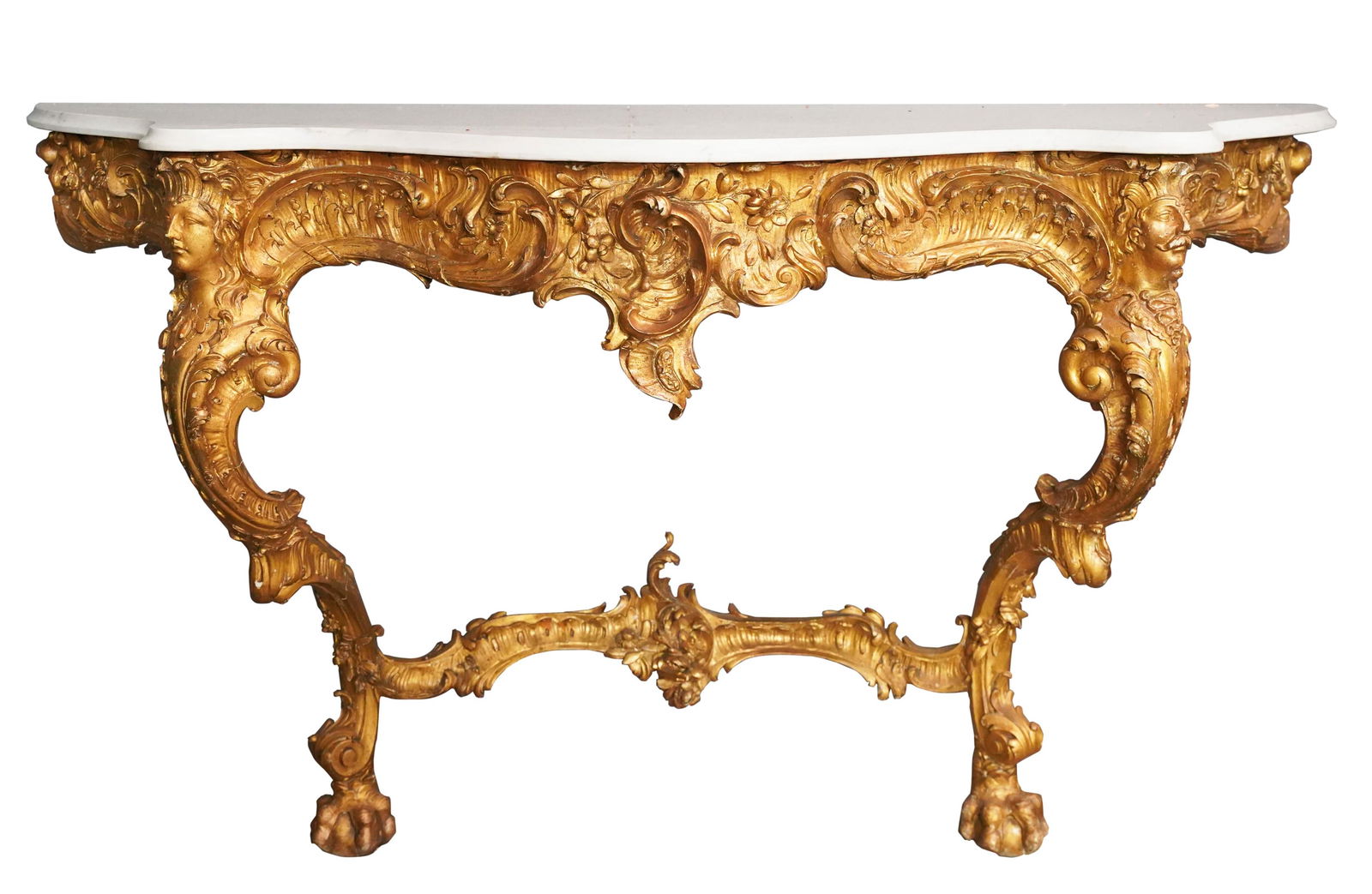 Italian Rococo-style Carved Giltwood Console Table (1 of 11)