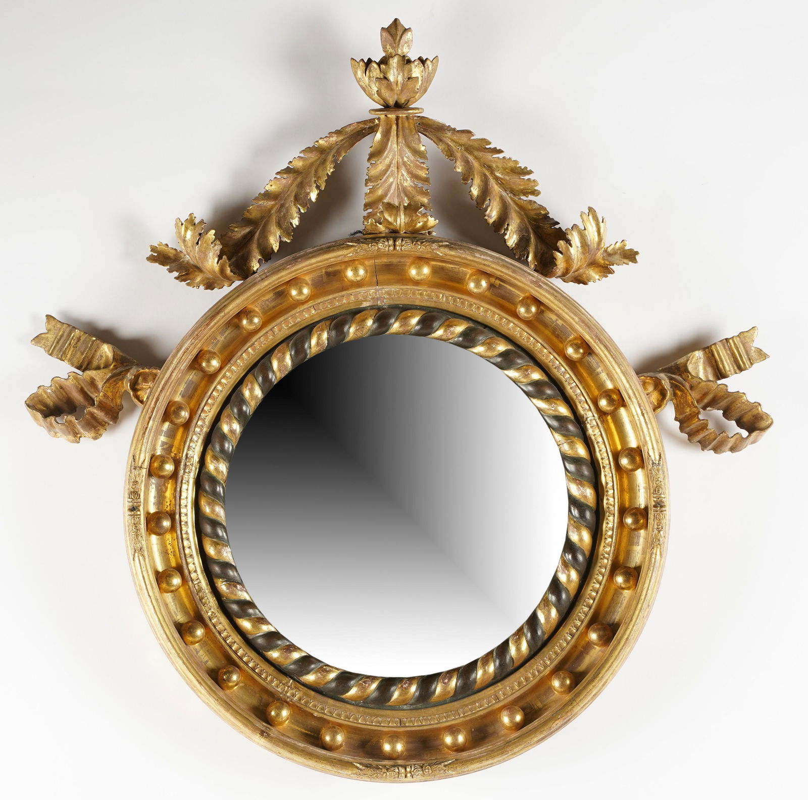 English Regency Giltwood Convex Wall Mirror (1 of 7)