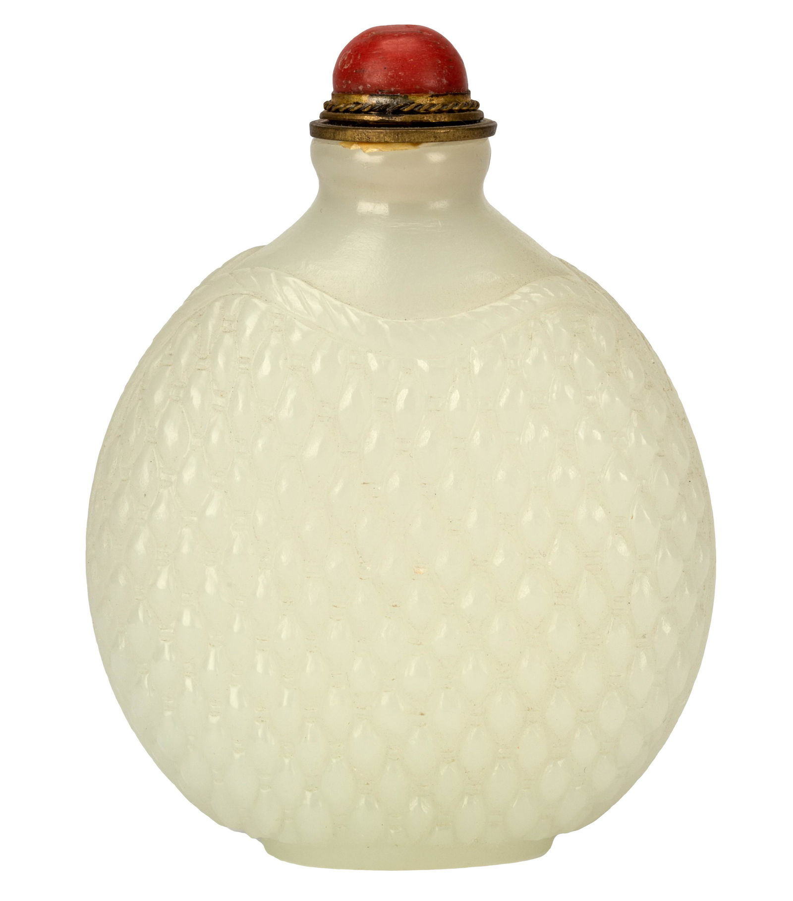 Chinese Carved White Jade Snuff Bottle (1 of 9)